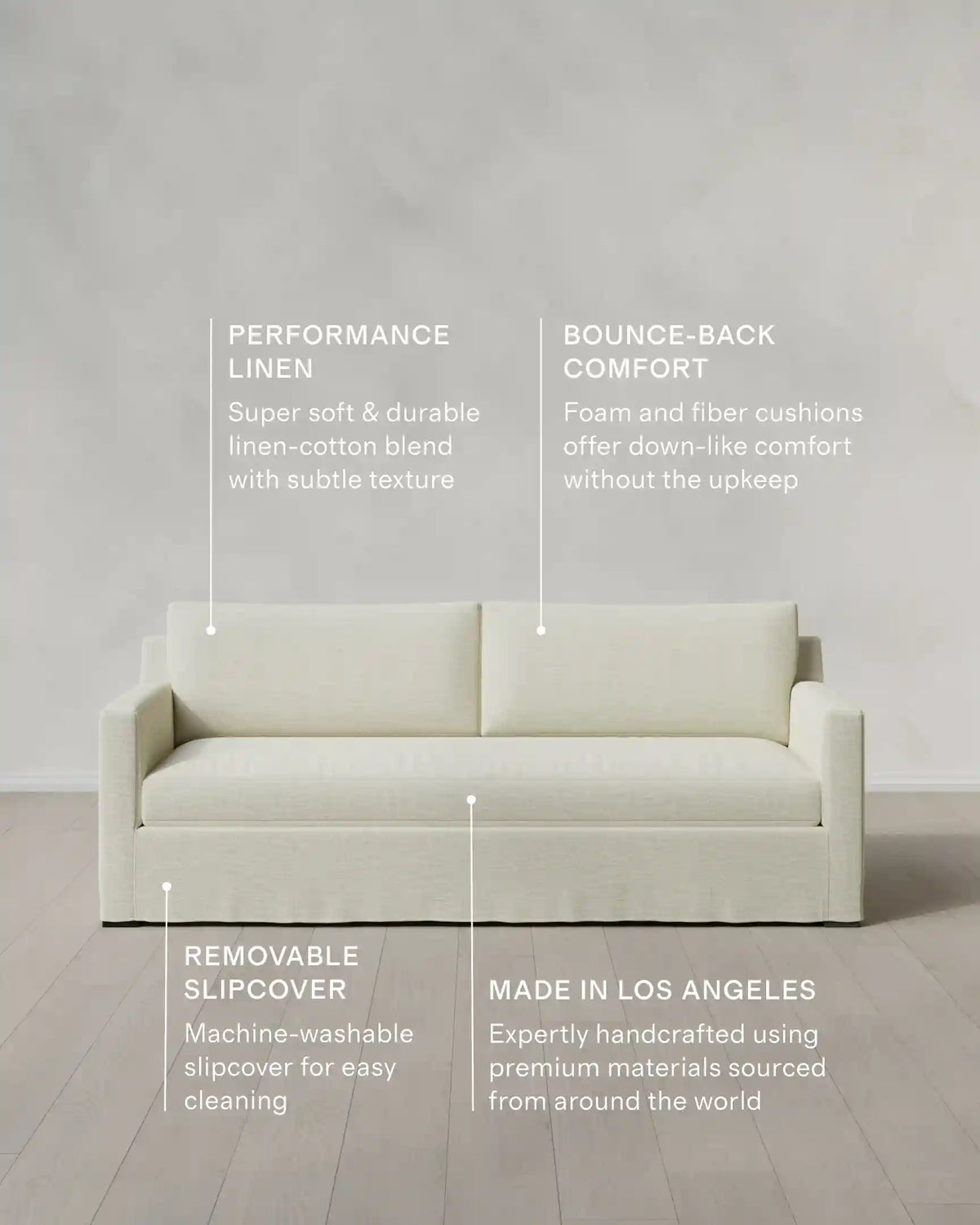 Ellery Slipcover Sofa in Performance Linen