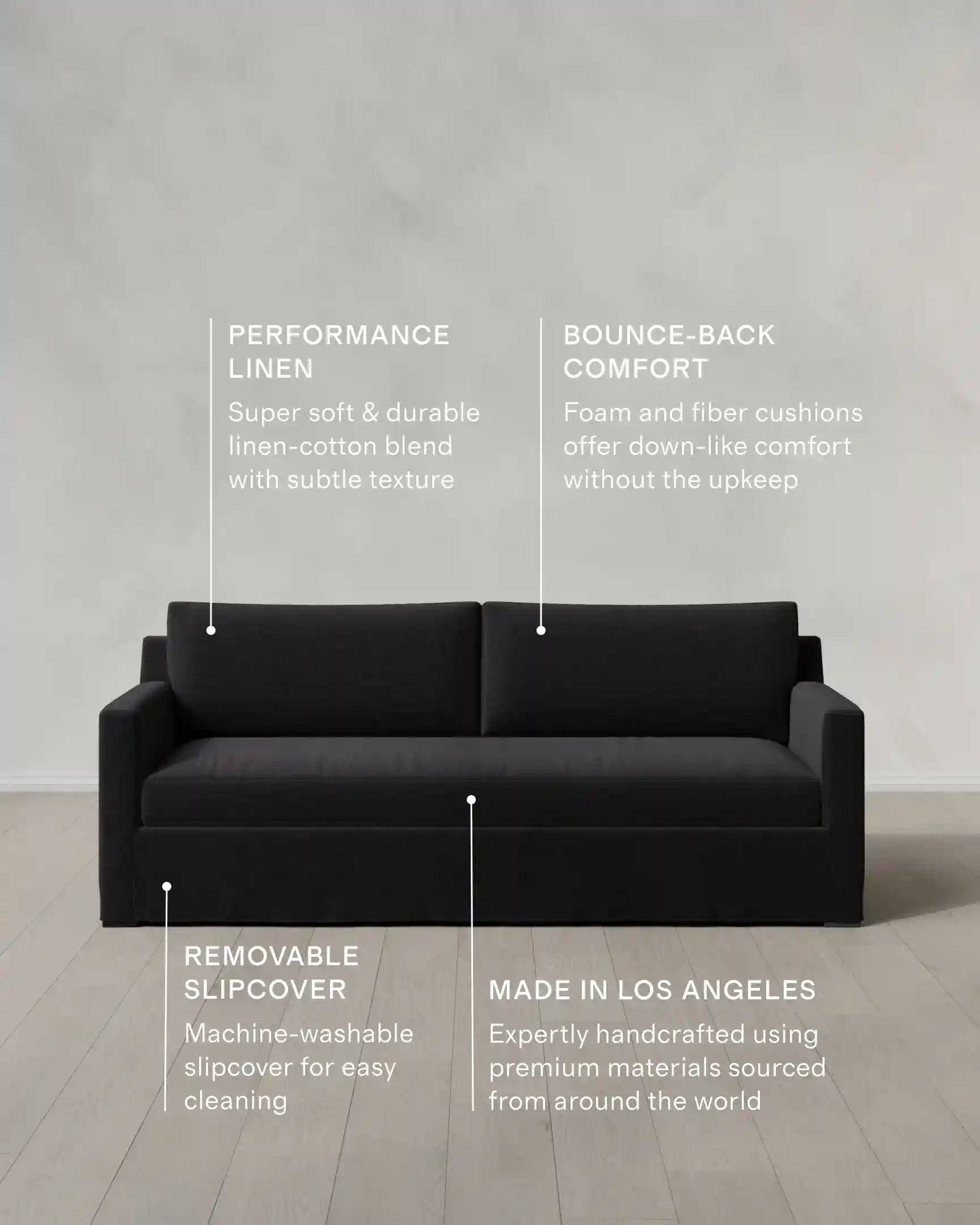 Ellery Slipcover Sofa in Performance Linen