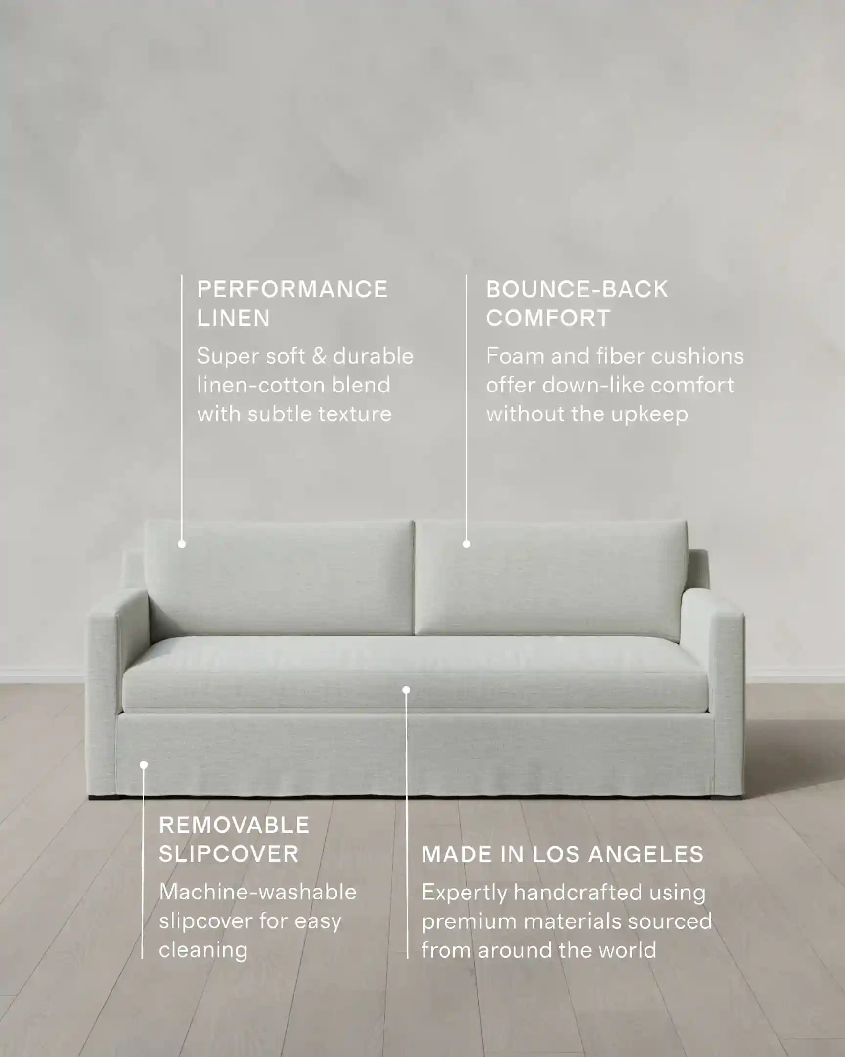 Ellery Slipcover Sofa in Performance Linen