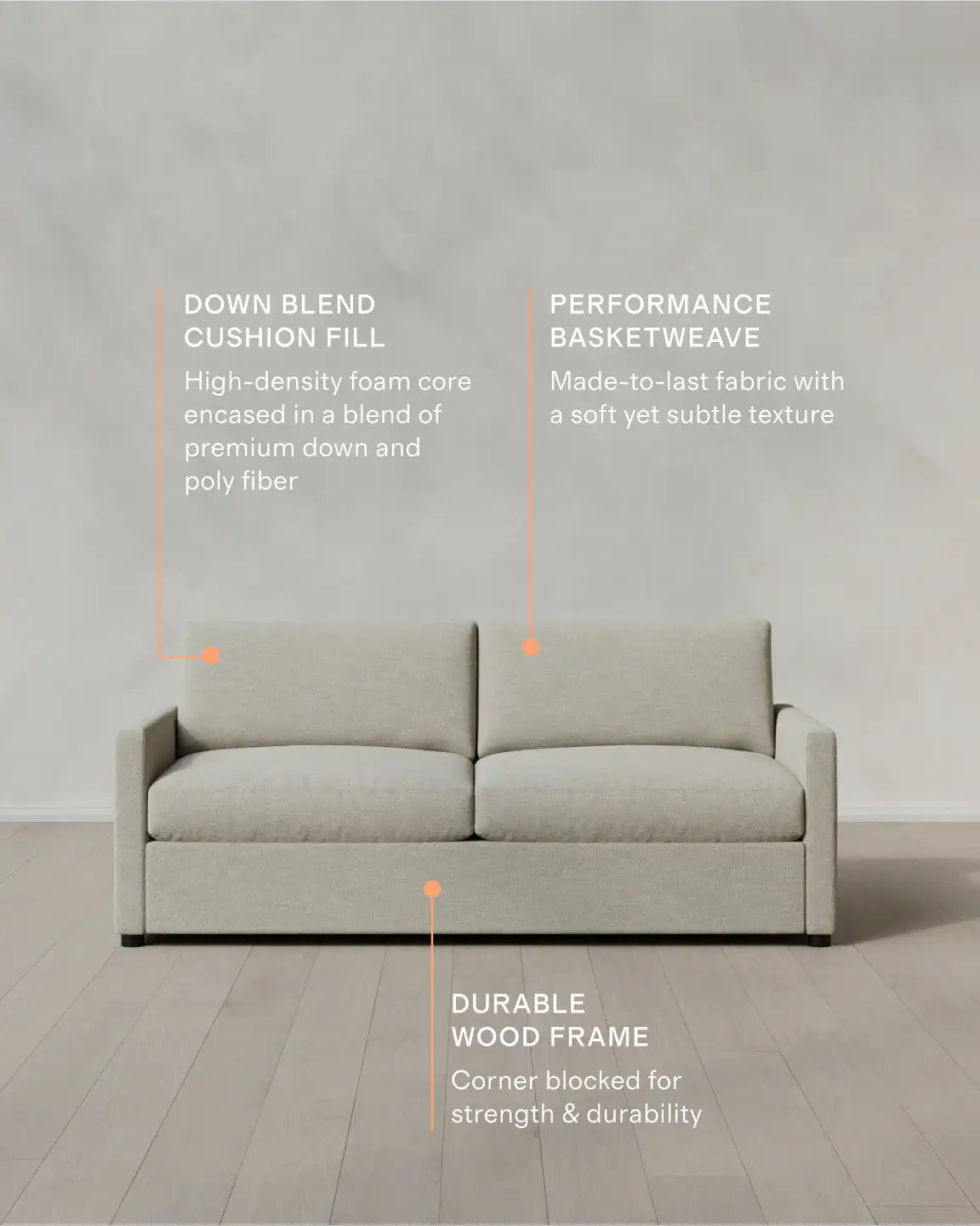 Brennan Sofa in Performance Basketweave