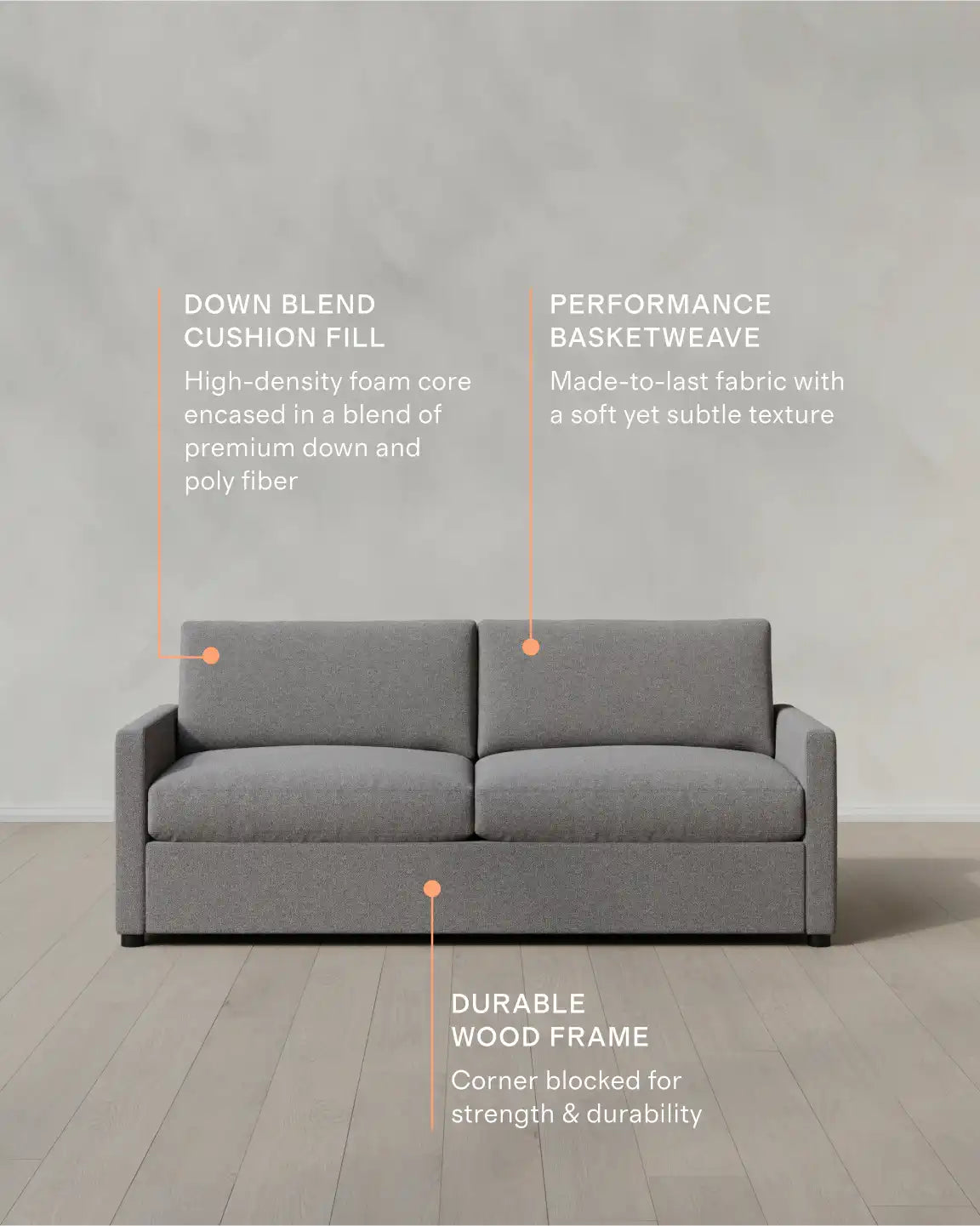 Brennan Sofa in Performance Basketweave
