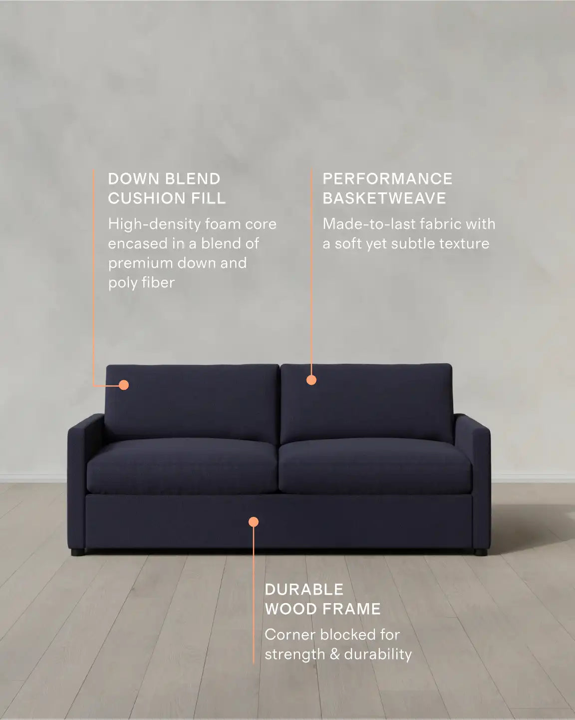 Brennan Sofa in Performance Basketweave