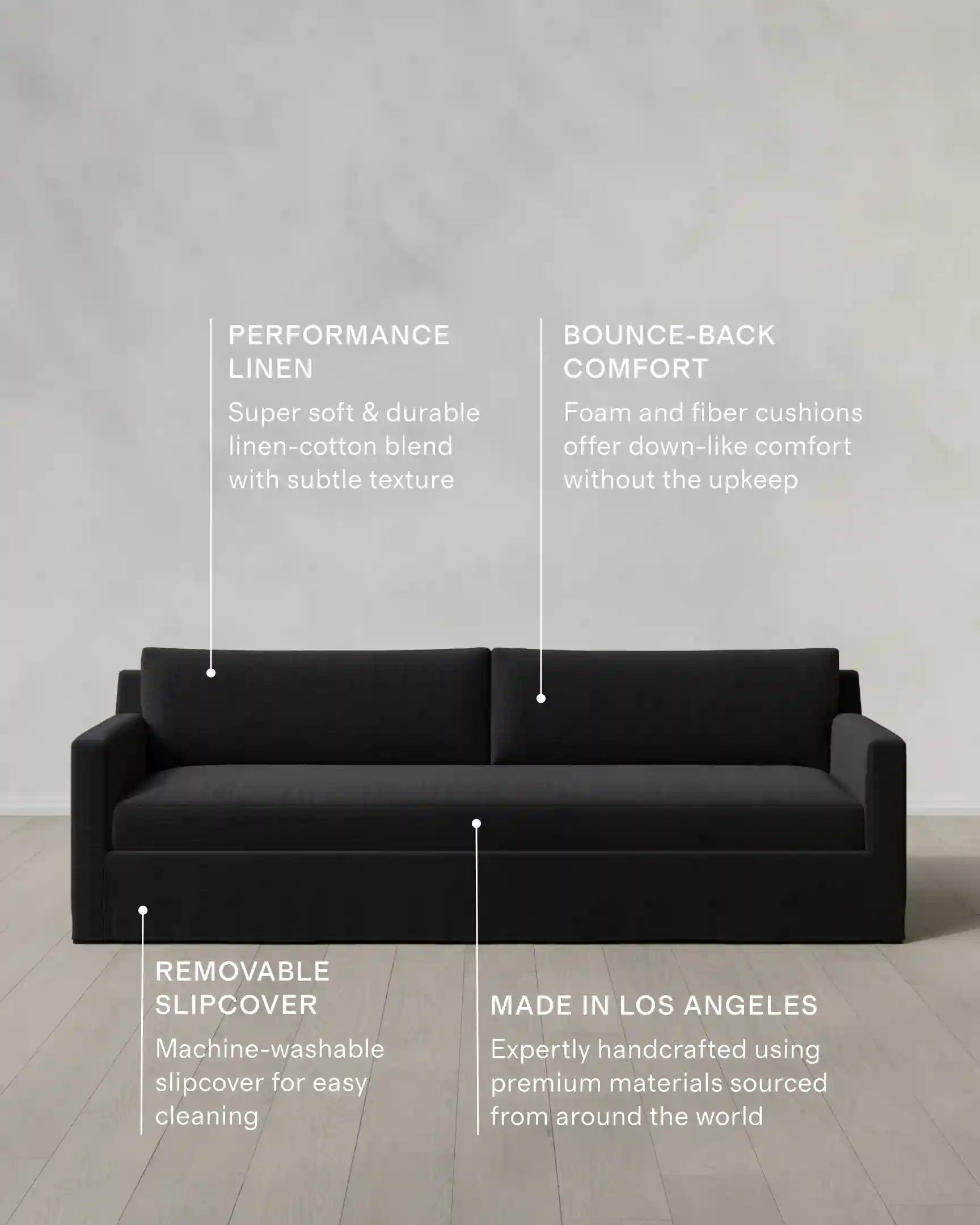 Ellery Slipcover Sofa in Performance Linen
