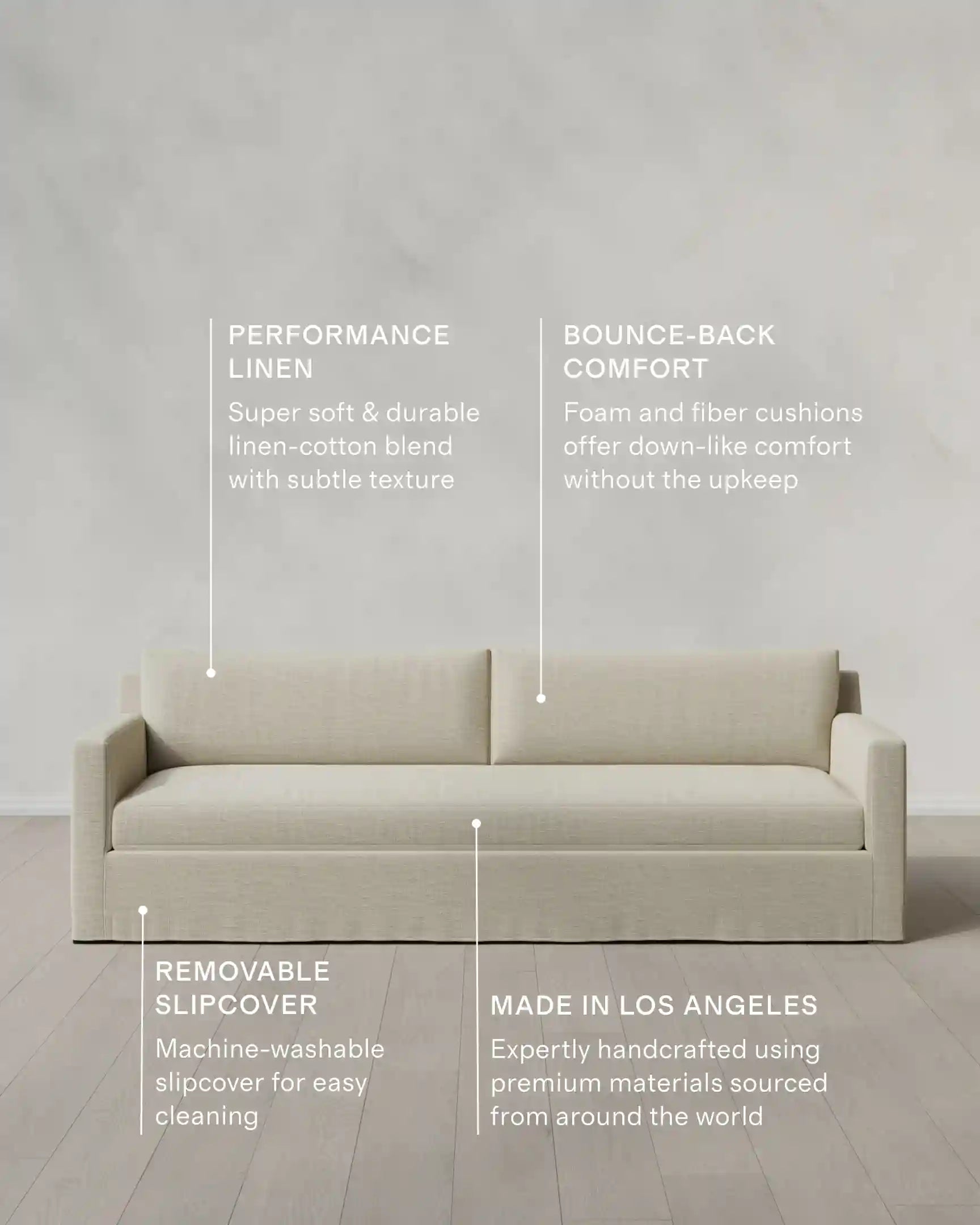 Ellery Slipcover Sofa in Performance Linen