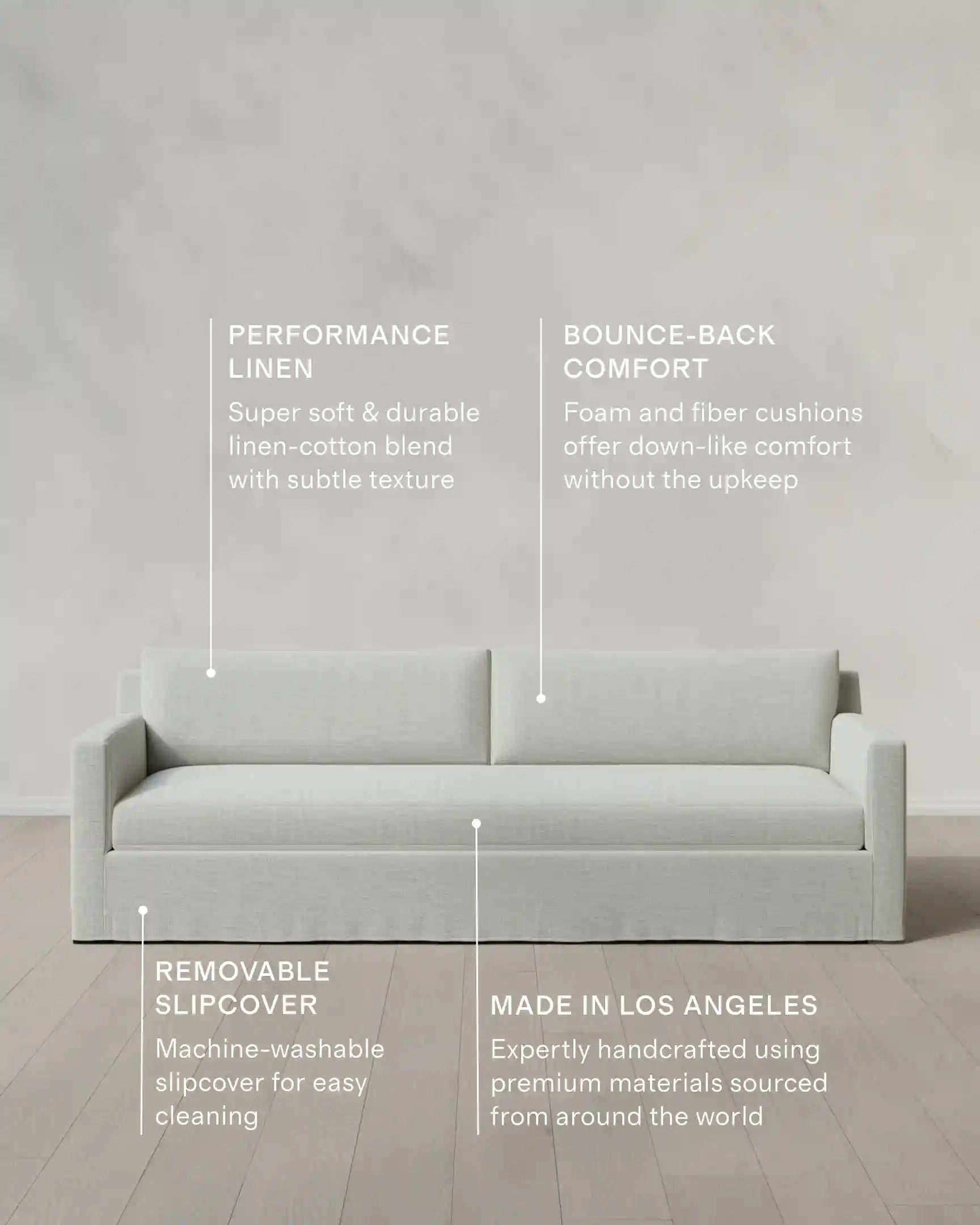 Ellery Slipcover Sofa in Performance Linen