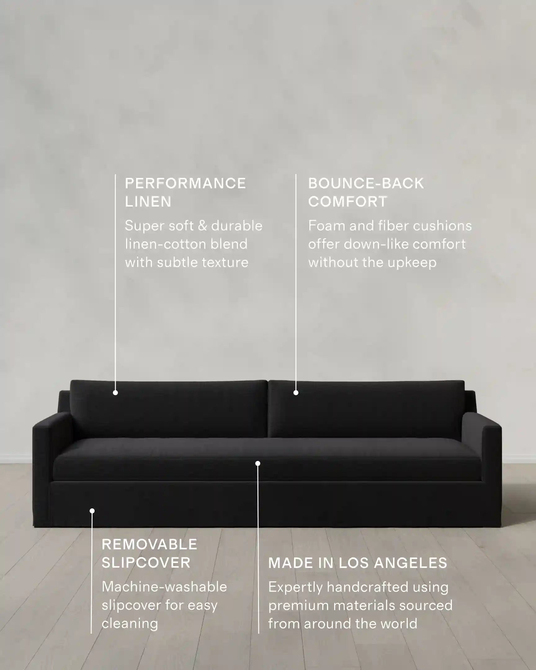 Ellery Slipcover Sofa in Performance Linen