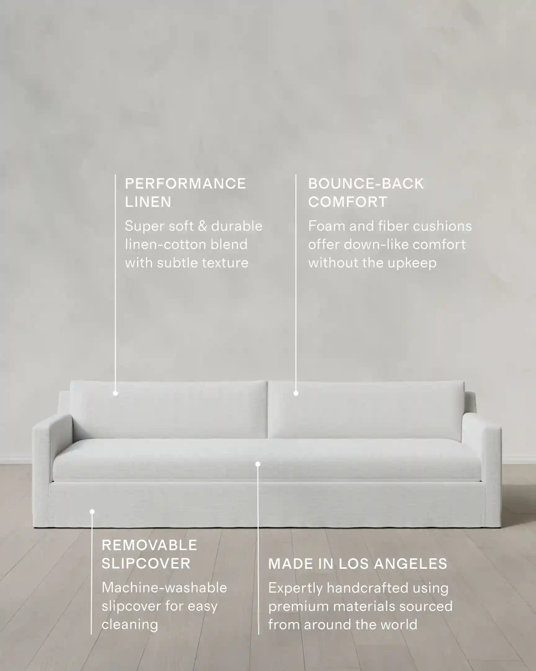 Ellery Slipcover Sofa in Performance Linen