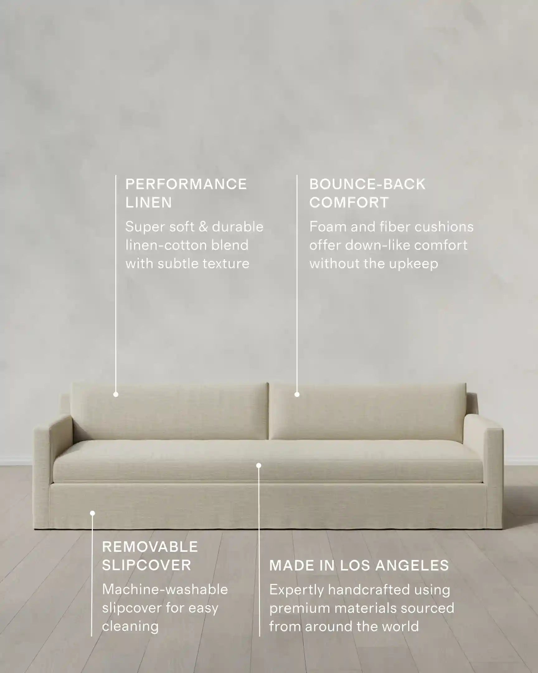 Ellery Slipcover Sofa in Performance Linen
