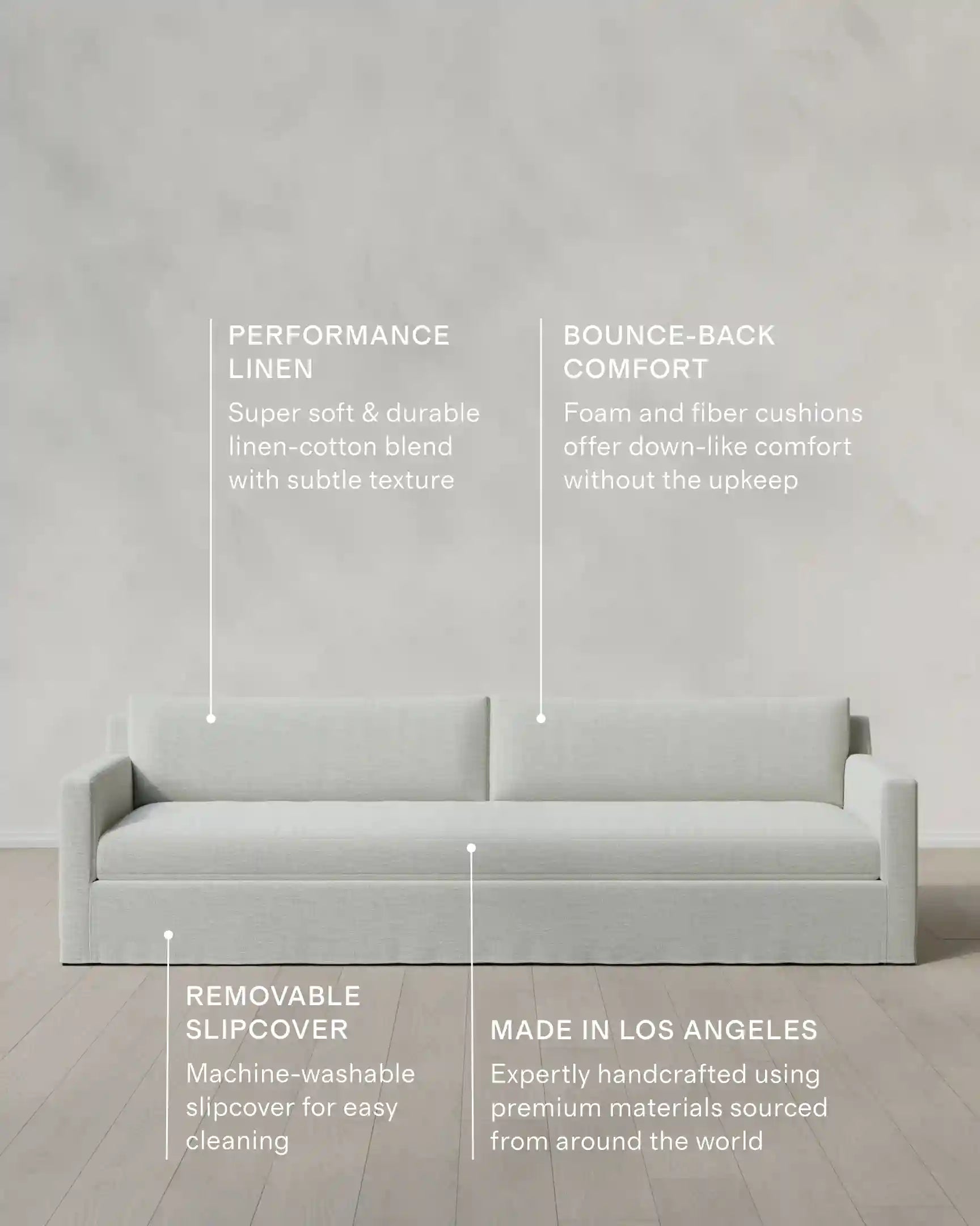 Ellery Slipcover Sofa in Performance Linen