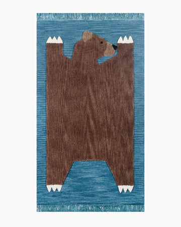 Playful Animals Hand-Tufted Wool Rug