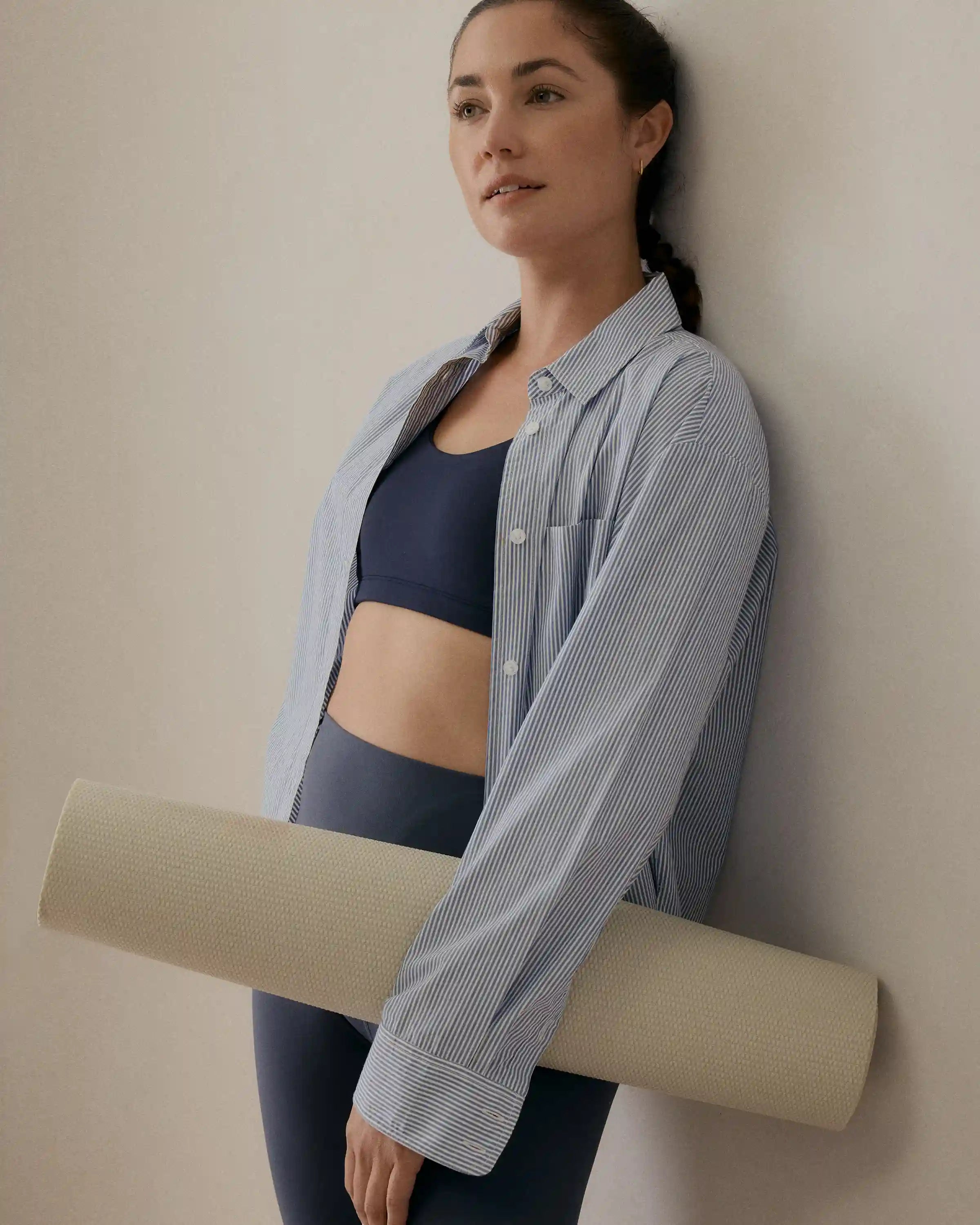 100% Organic Cotton Poplin Cropped Long Sleeve Shirt