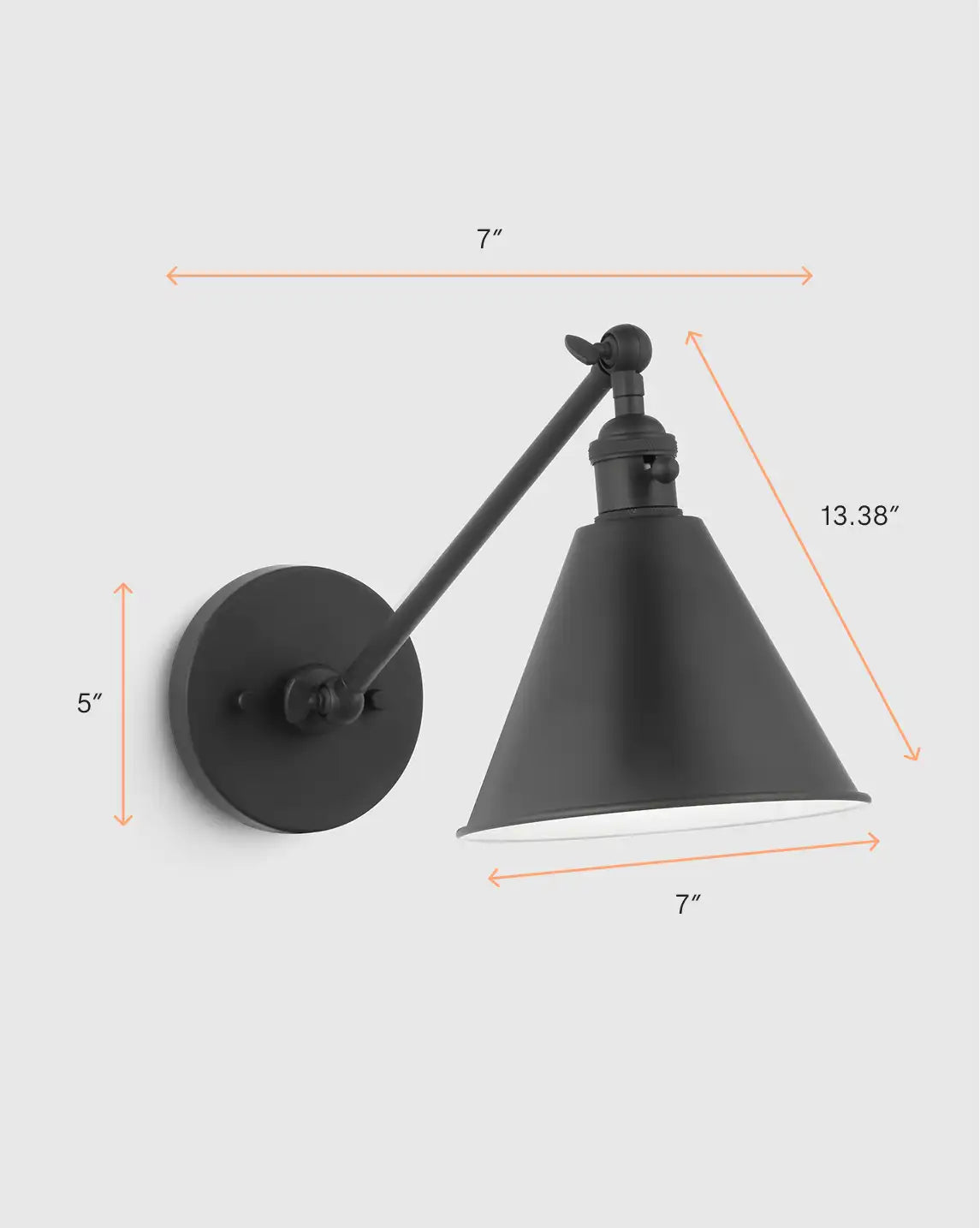Articulating Single Arm Steel Wall Sconce