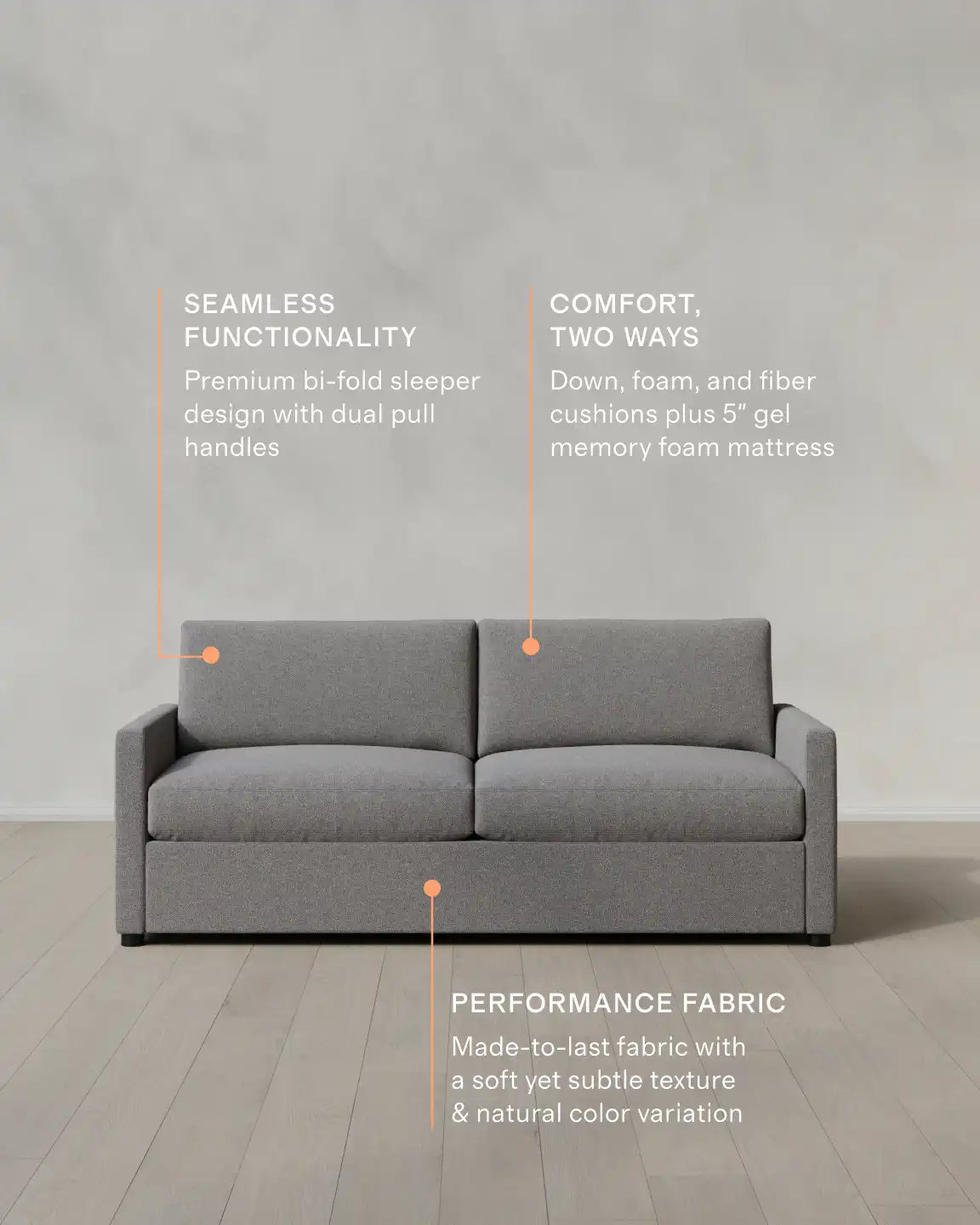 Brennan Sleeper Sofa in Performance Basketweave