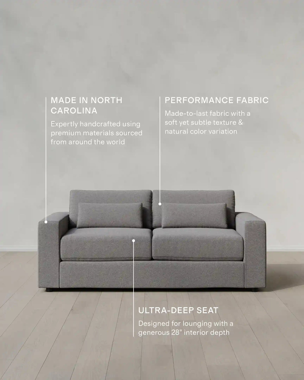 Ashford Deep Seat Sofa in Performance Basketweave