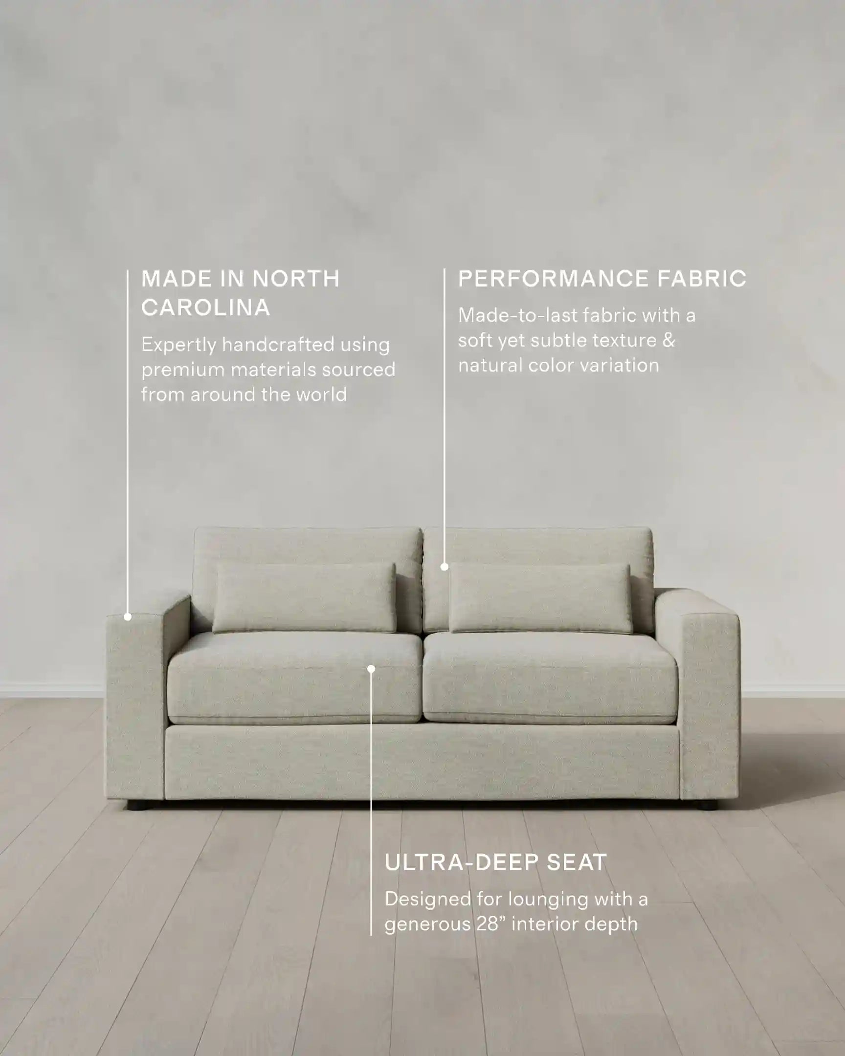 Ashford Deep Seat Sofa in Performance Basketweave