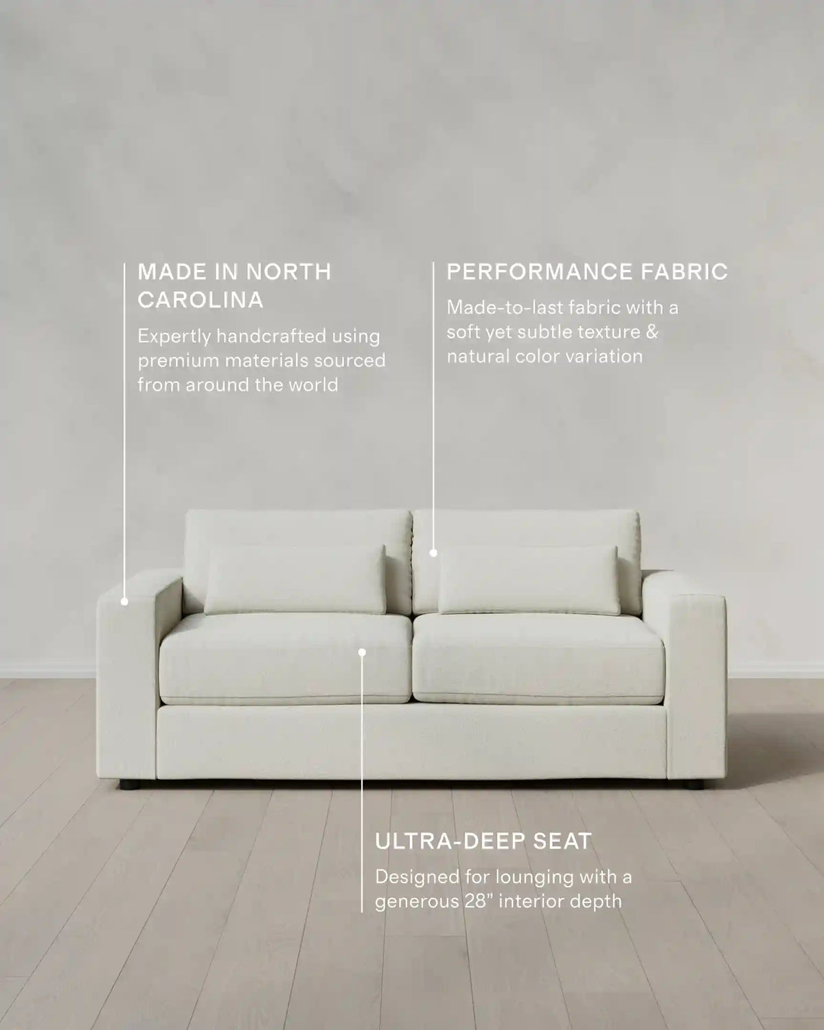 Ashford Deep Seat Sofa in Performance Basketweave
