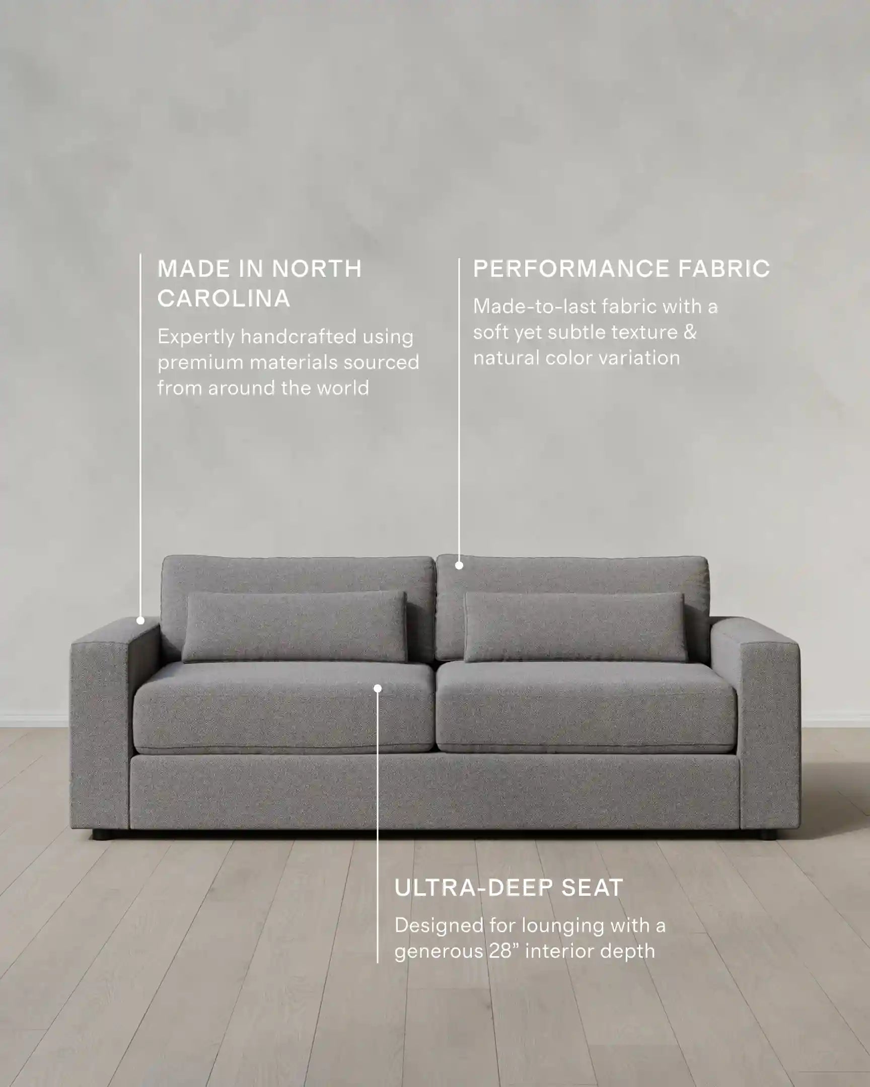 Ashford Deep Seat Sofa in Performance Basketweave