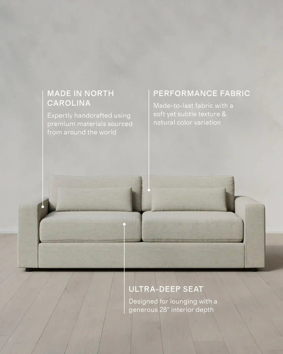 Ashford Deep Seat Sofa in Performance Basketweave