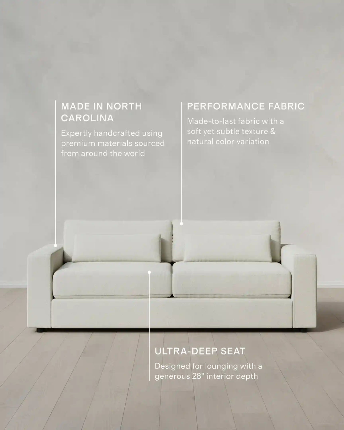 Ashford Deep Seat Sofa in Performance Basketweave