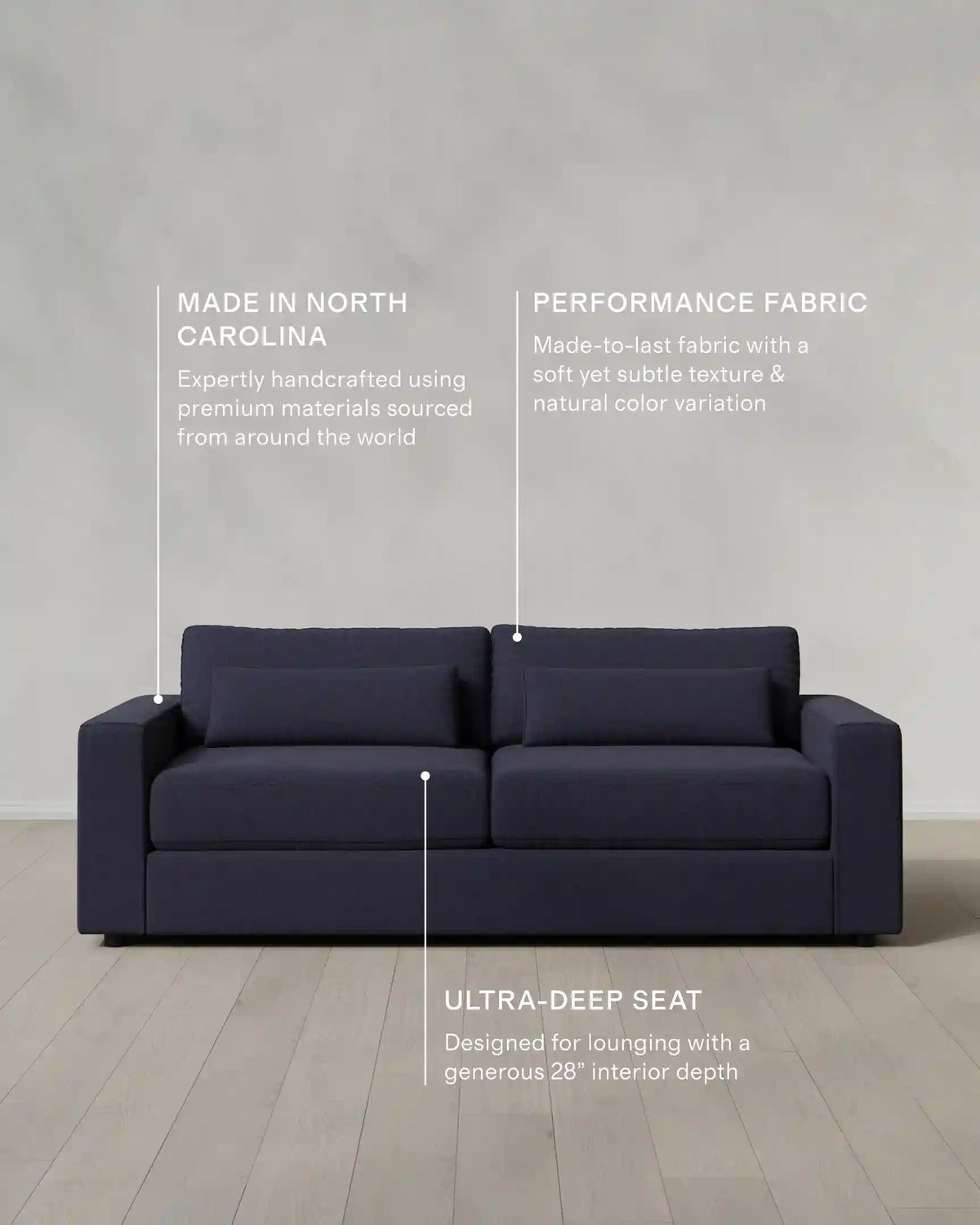 Ashford Deep Seat Sofa in Performance Basketweave