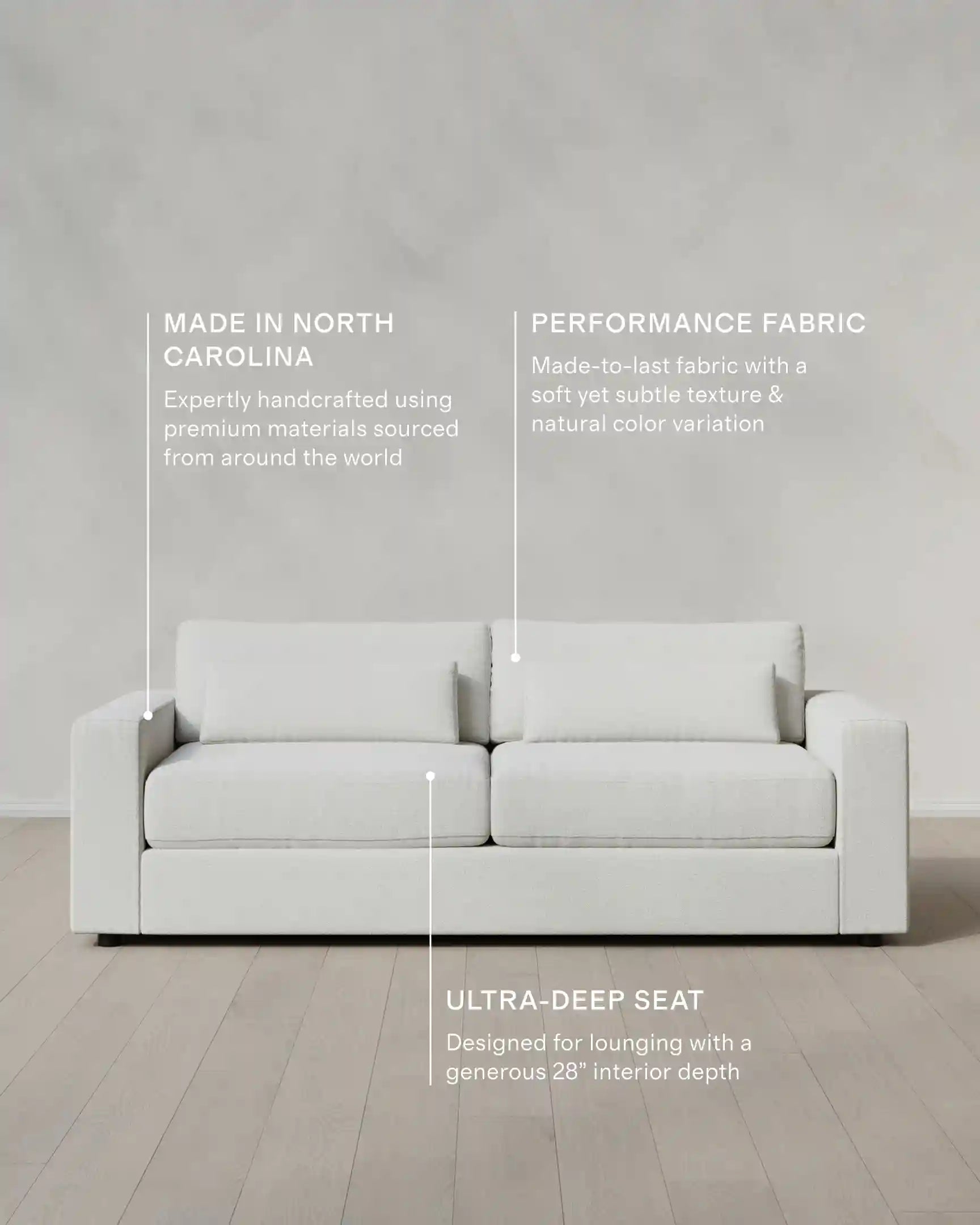 Ashford Deep Seat Sofa in Performance Basketweave