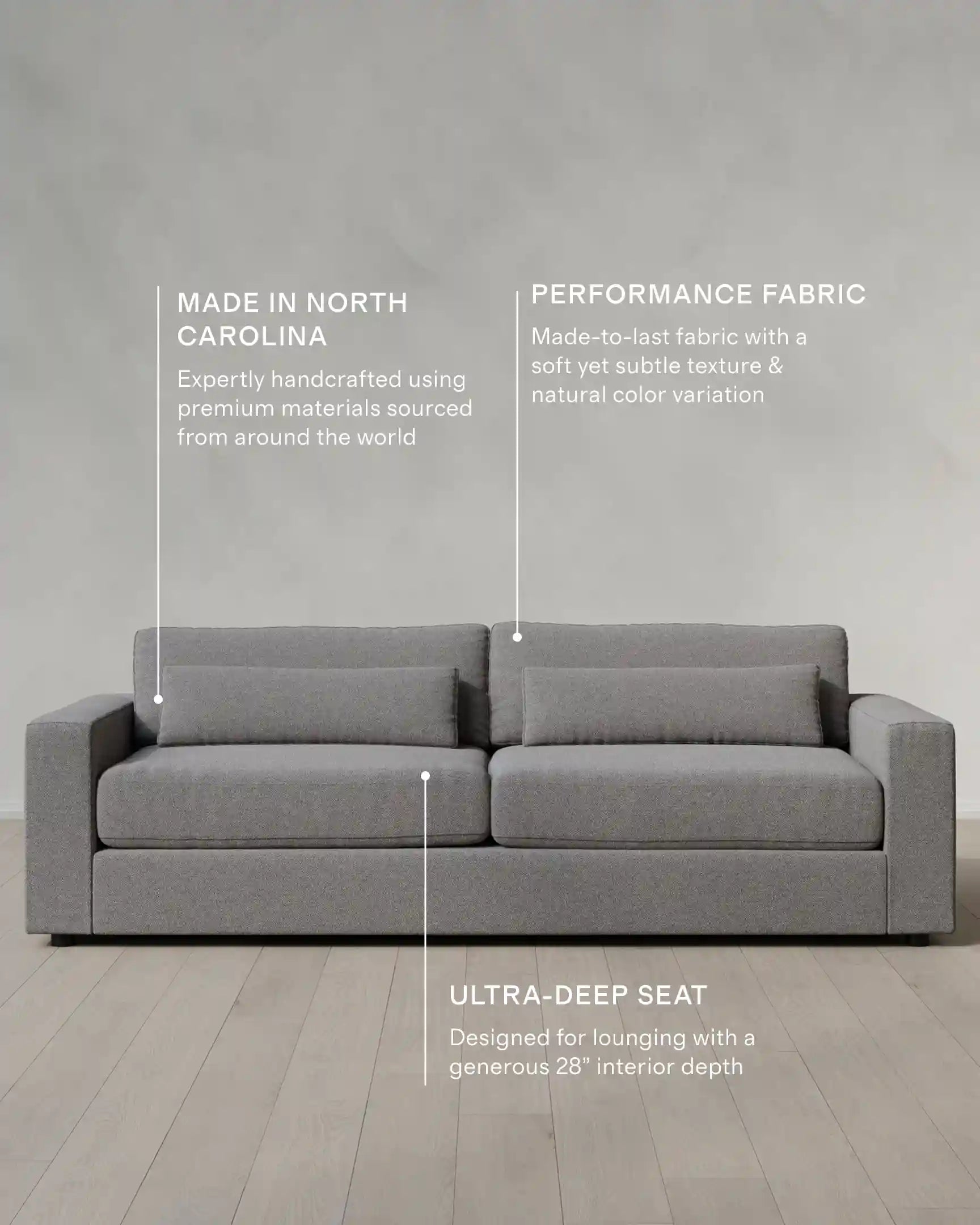Ashford Deep Seat Sofa in Performance Basketweave
