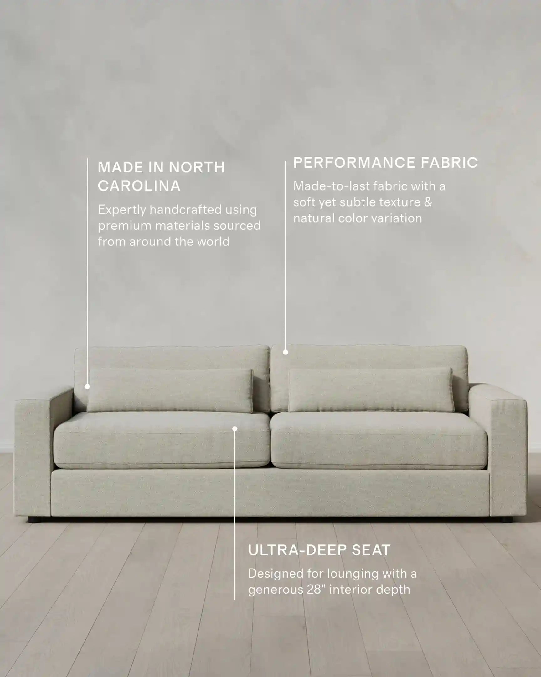 Ashford Deep Seat Sofa in Performance Basketweave