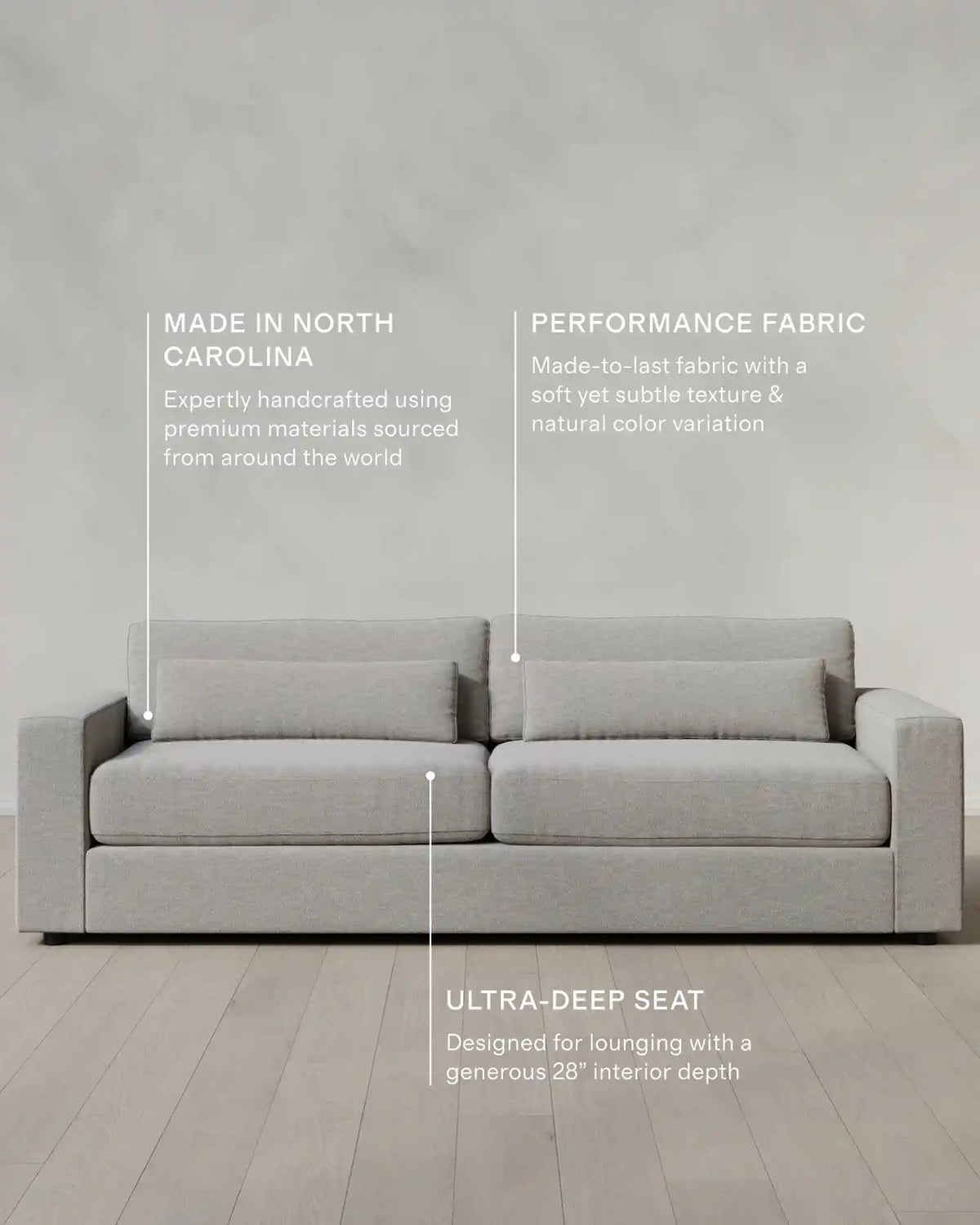 Ashford Deep Seat Sofa in Performance Basketweave