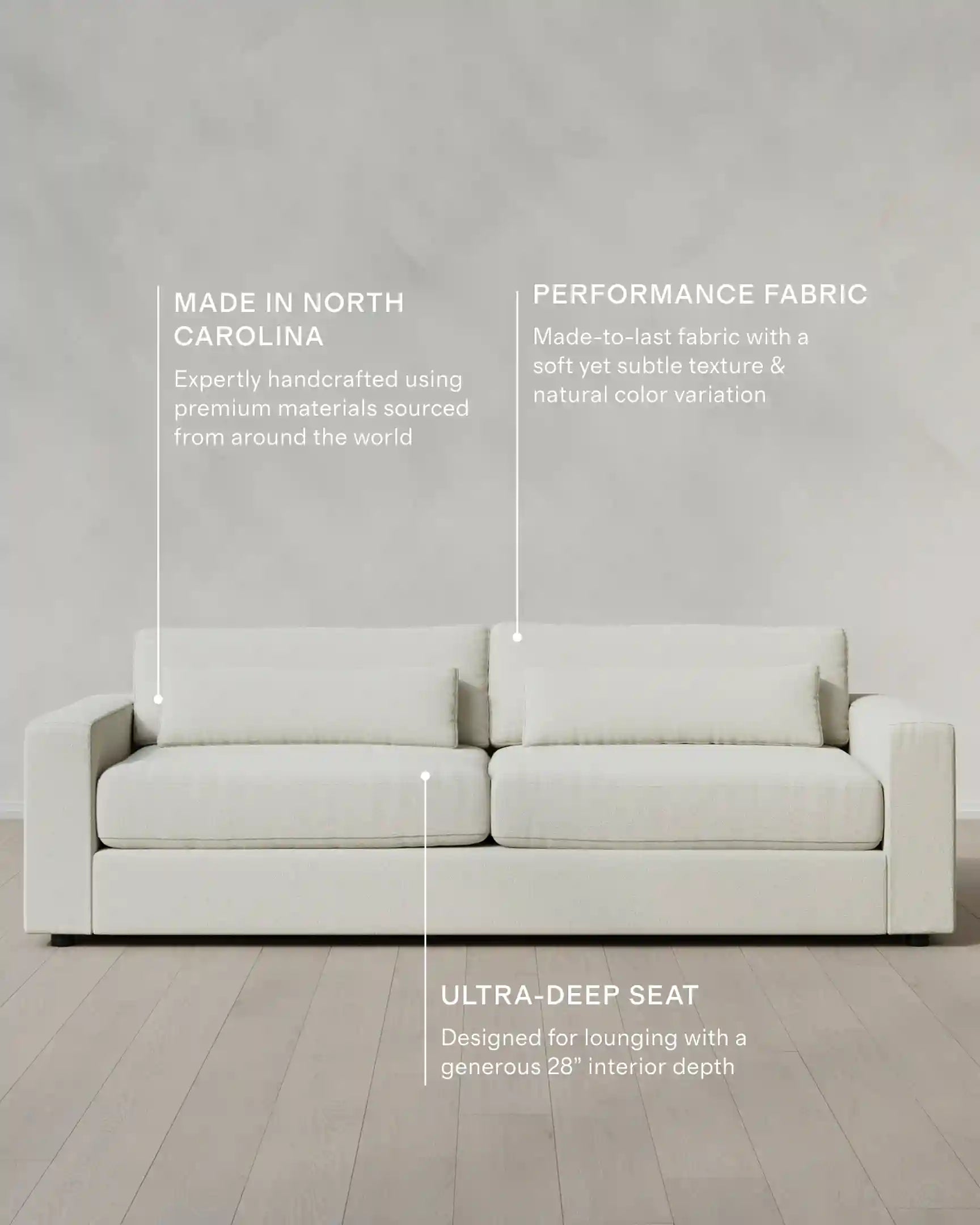 Ashford Deep Seat Sofa in Performance Basketweave