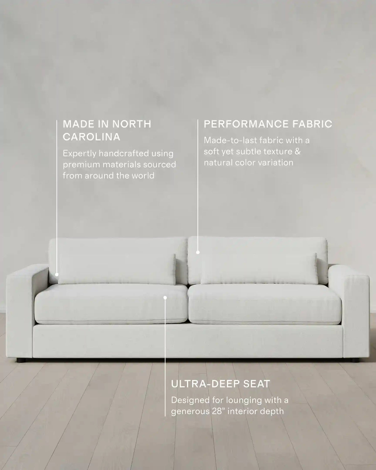 Ashford Deep Seat Sofa in Performance Basketweave