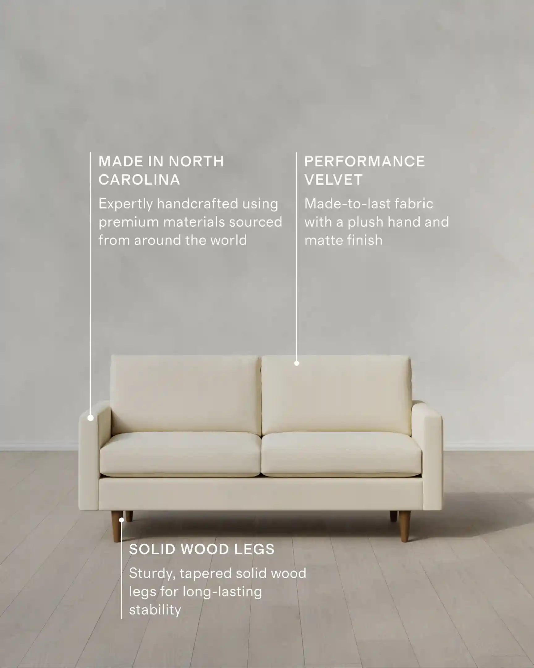Atlas Midcentury Sofa in Performance Velvet