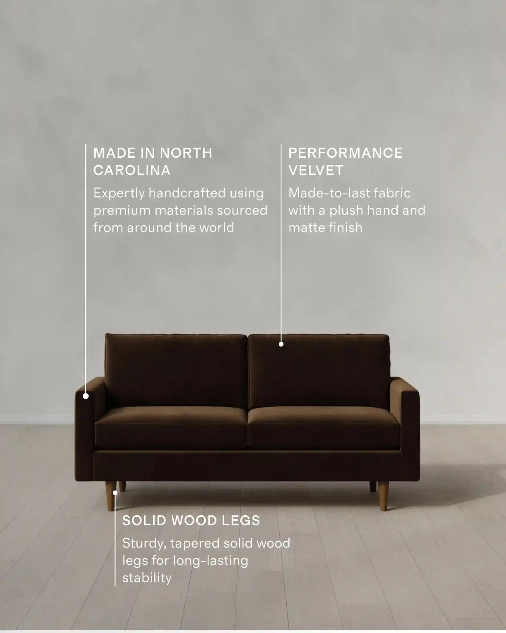 Atlas Midcentury Sofa in Performance Velvet