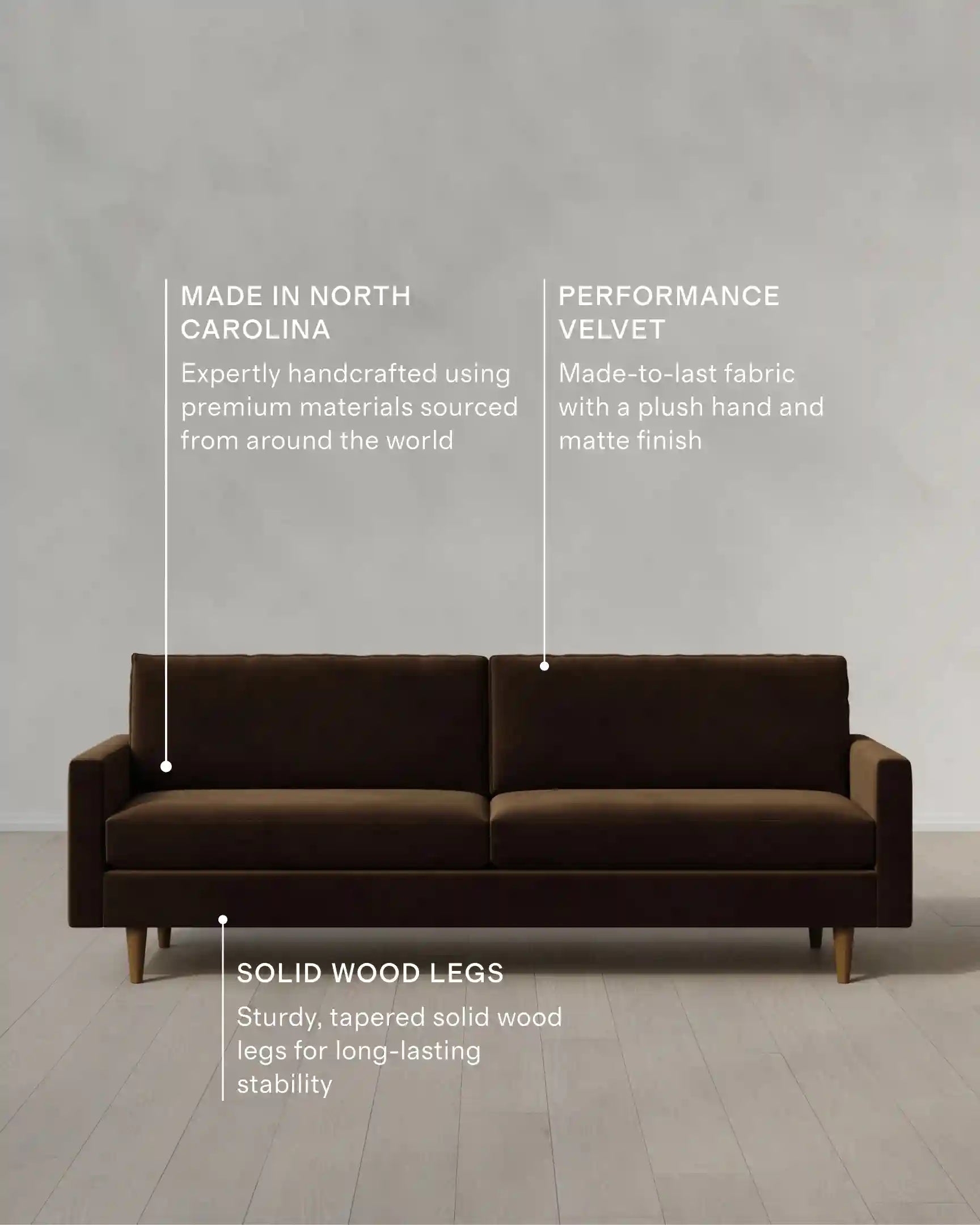 Atlas Midcentury Sofa in Performance Velvet