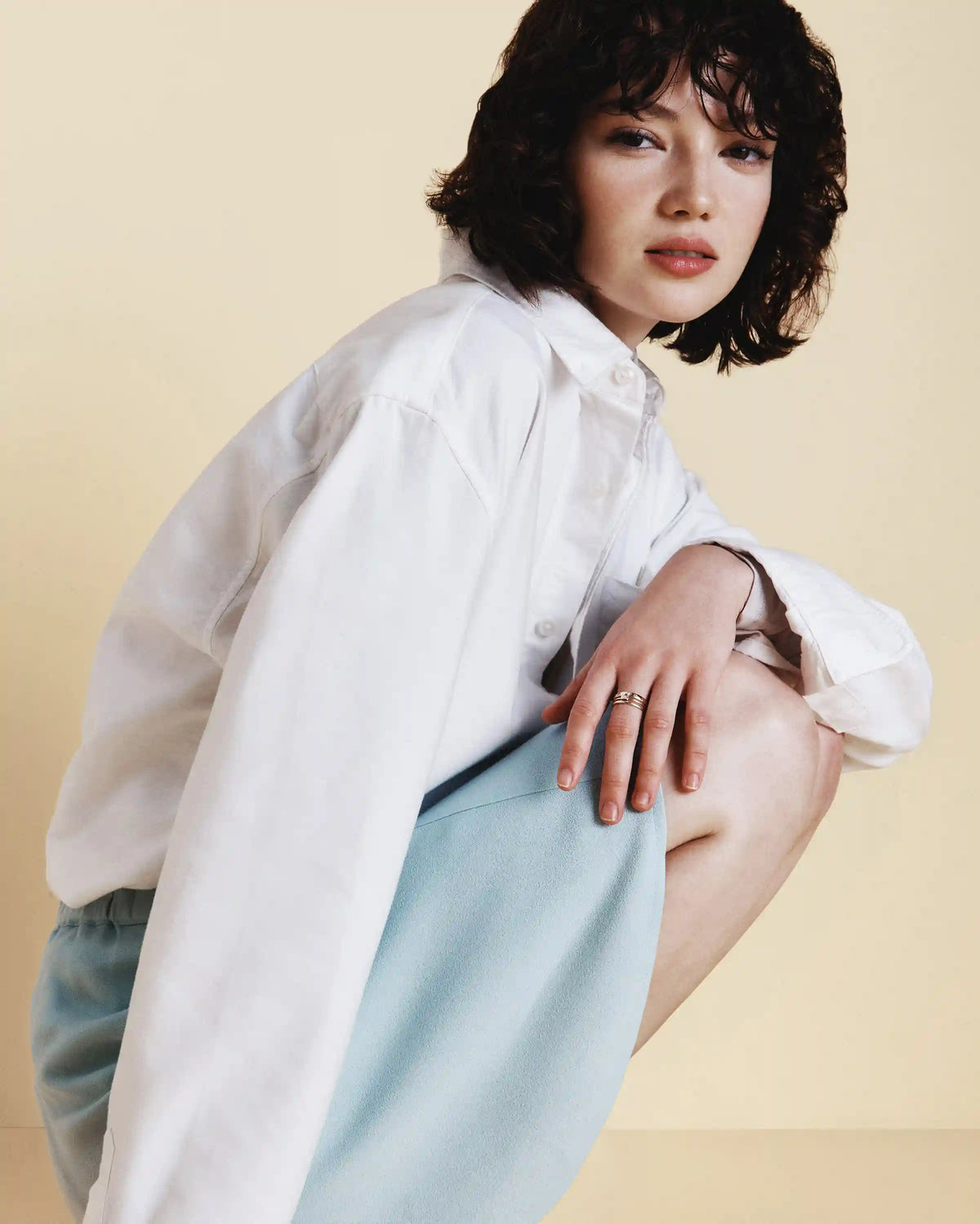 Lightweight Crepe A-Line Mini Skirt
