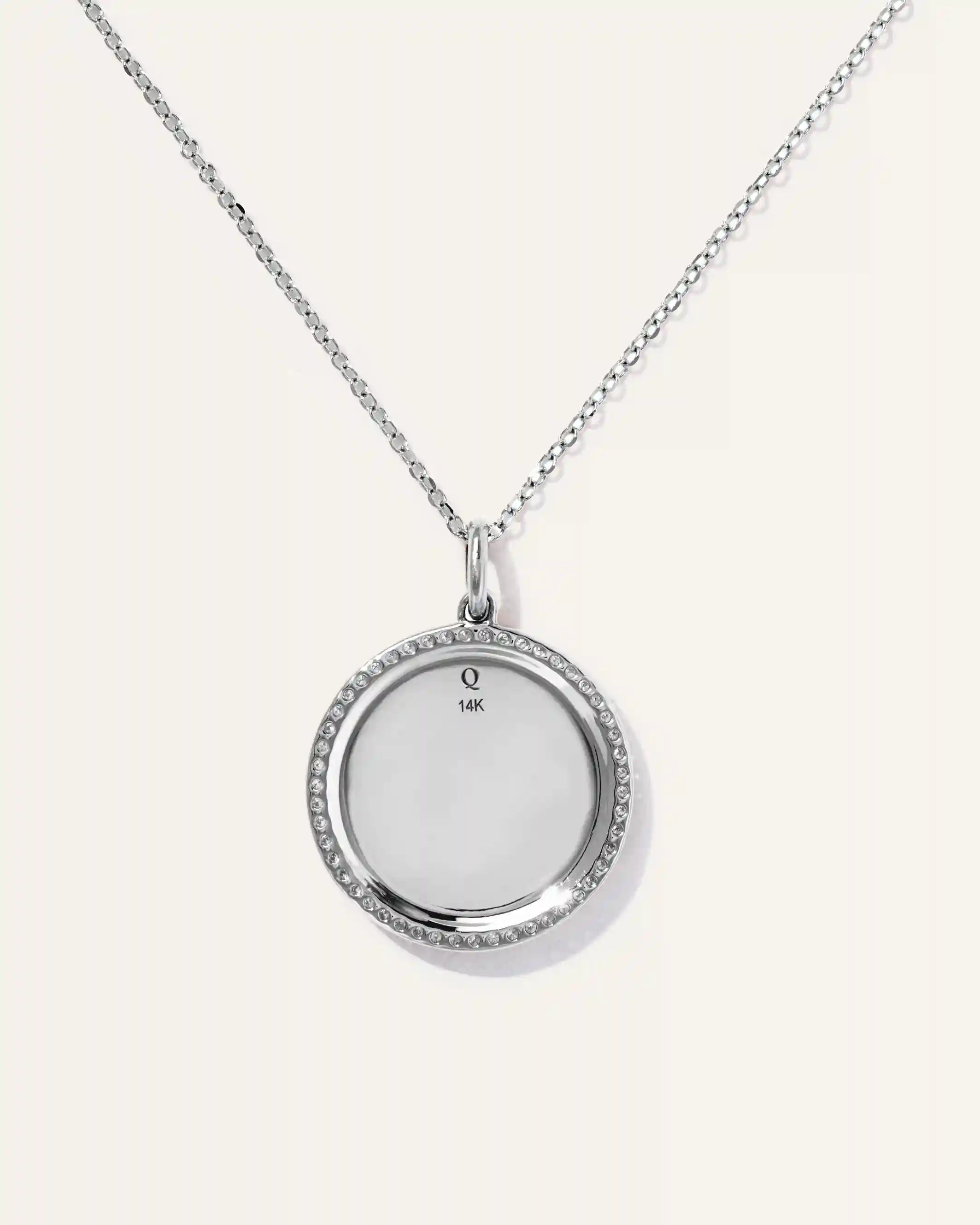 14K Gold Pave Zodiac Medallion Necklace