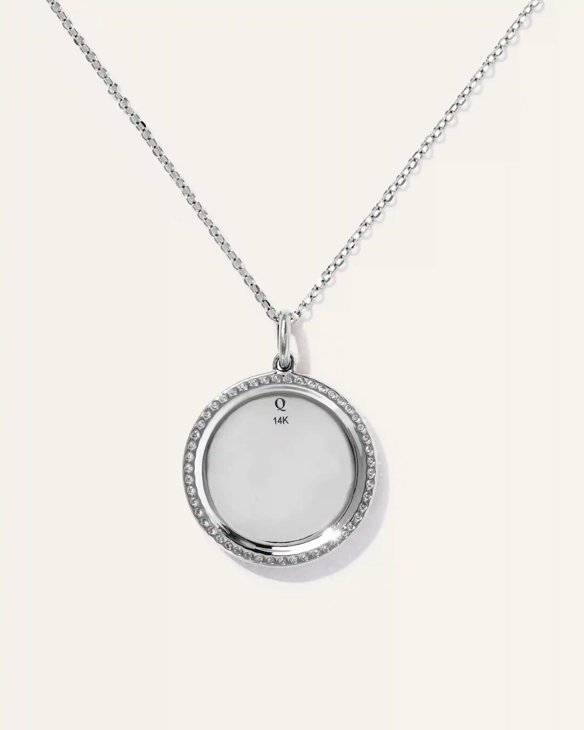 14k Gold Pave Zodiac Medallion Necklace