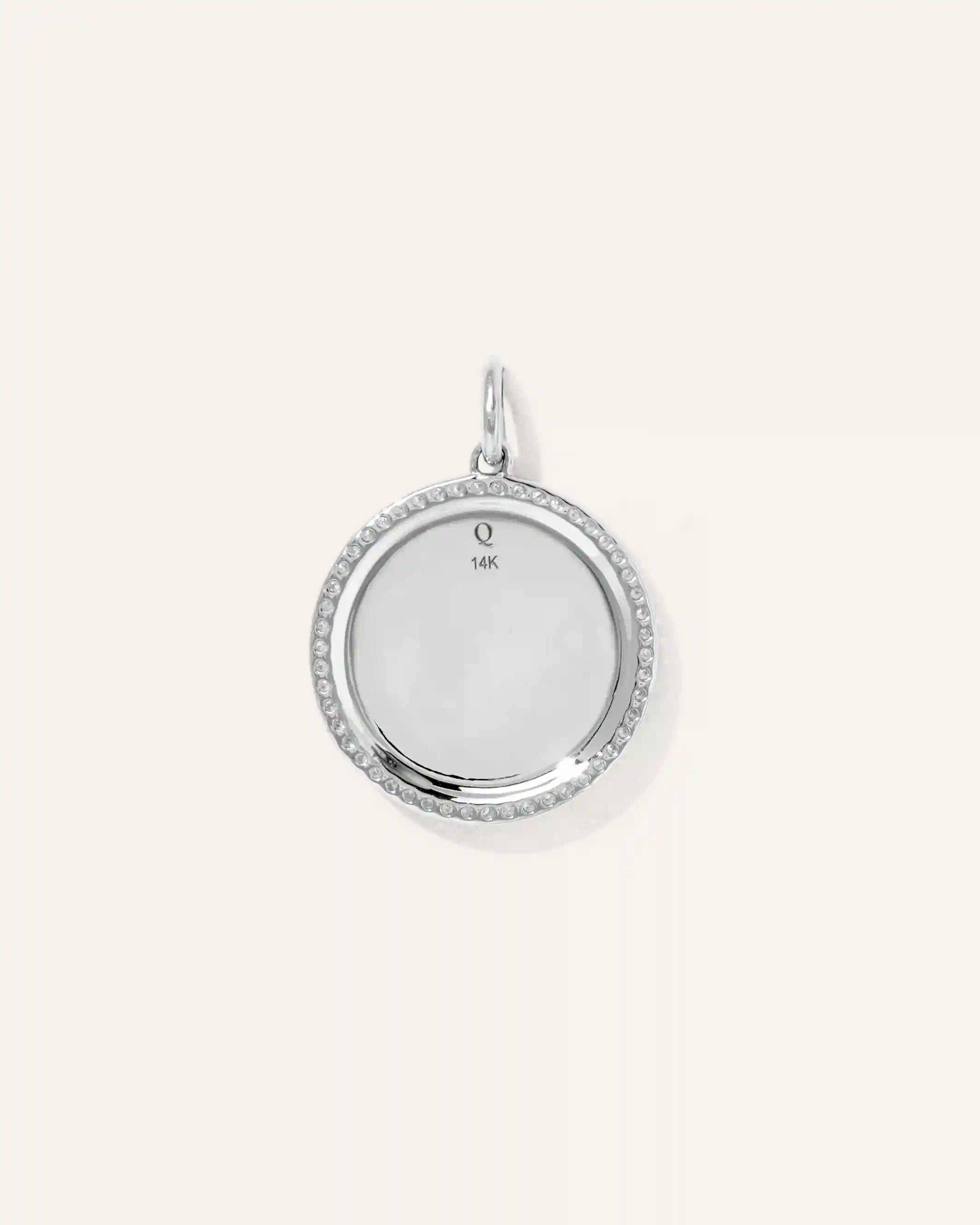 14K Gold Pave Zodiac Medallion Charm