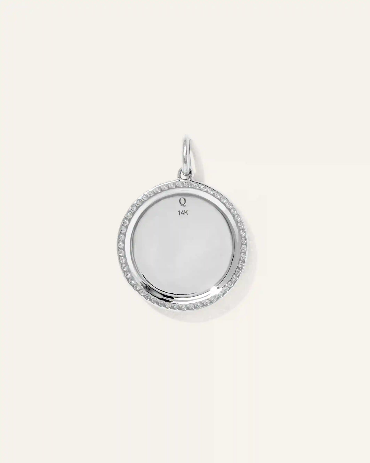 14K Gold Pave Zodiac Medallion Charm