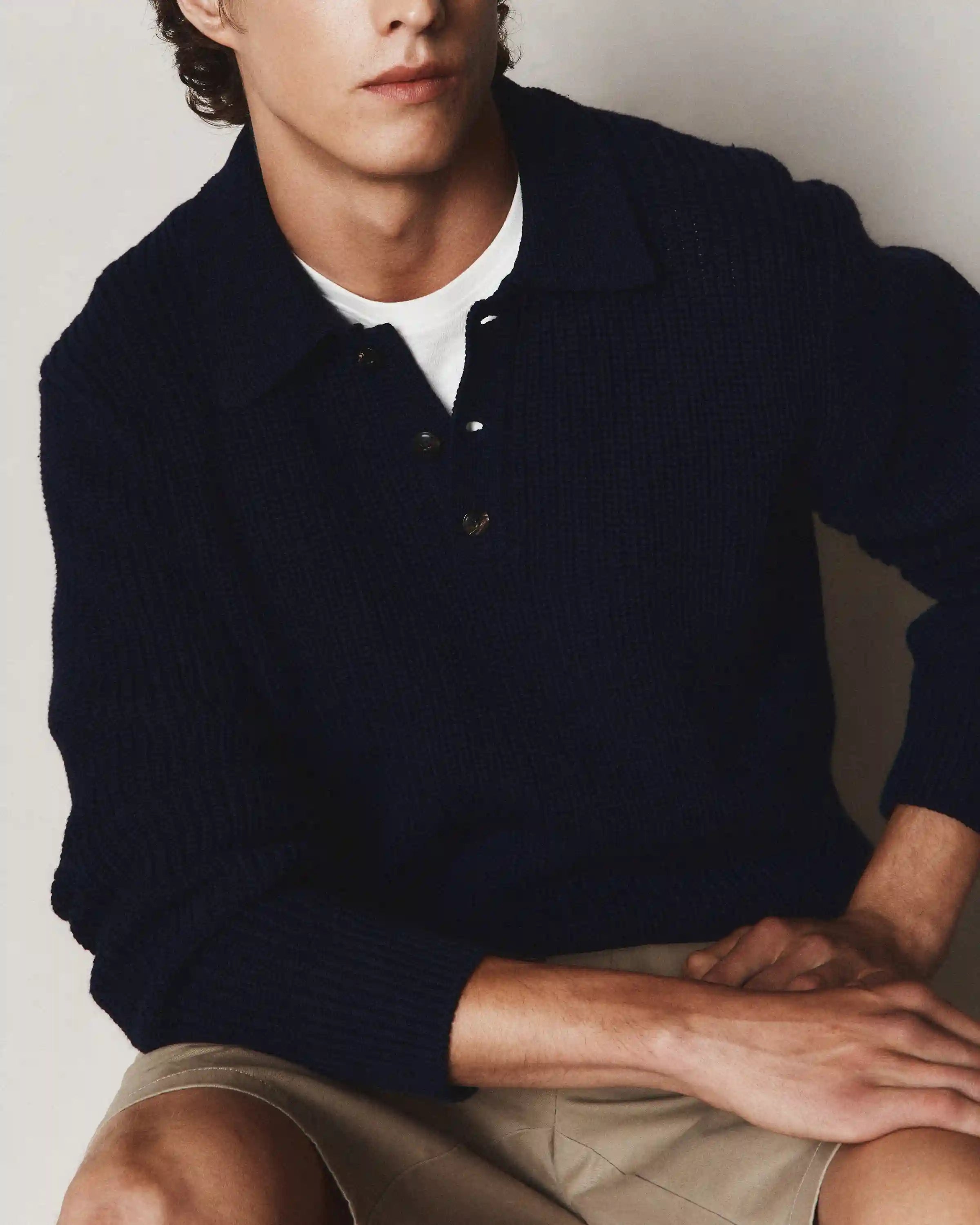 100% Organic Cotton Fisherman Polo Sweater