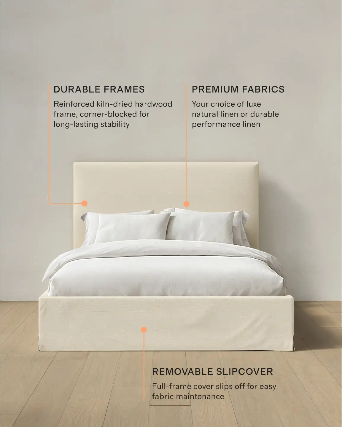 Slipcover Bed in 100% Linen