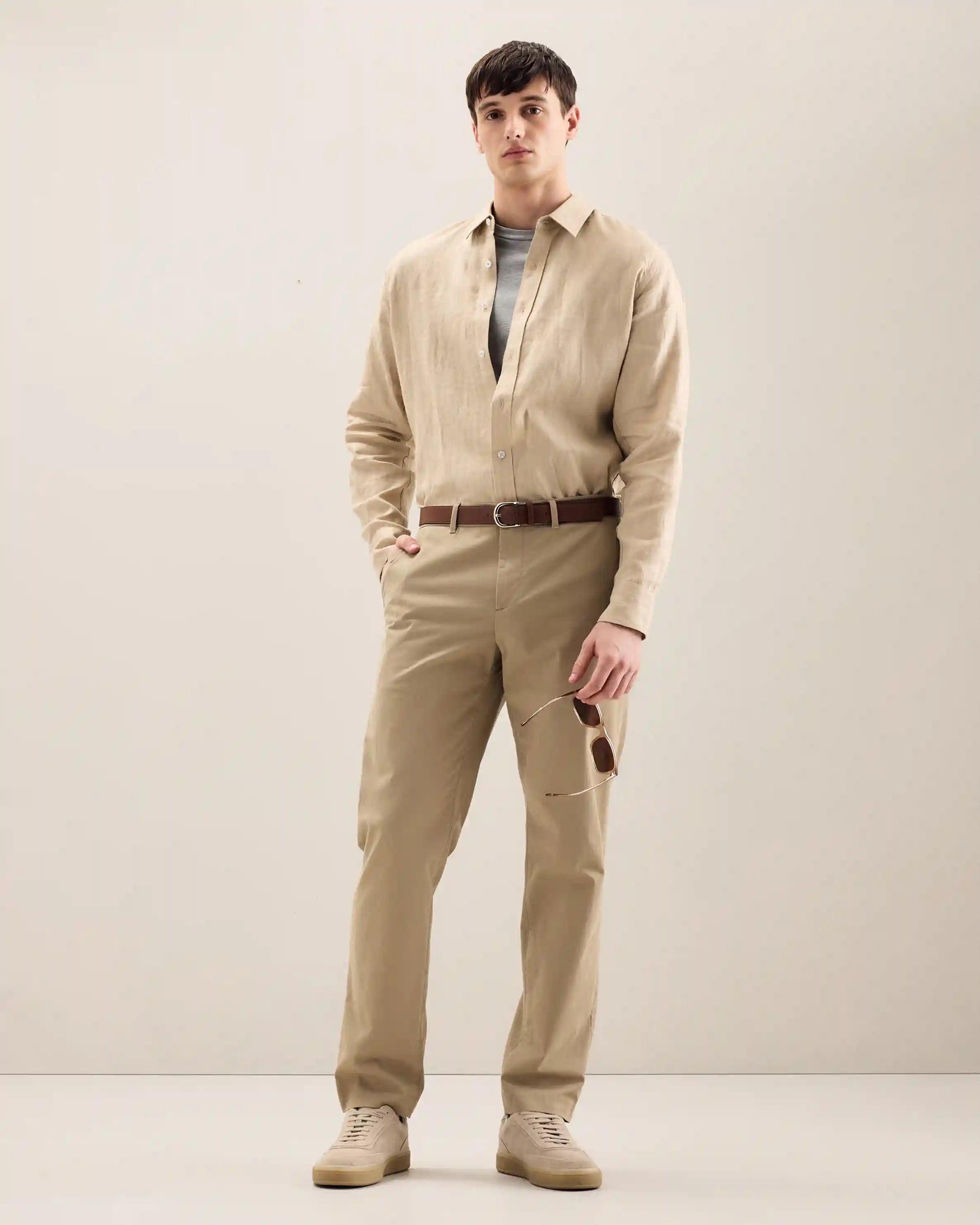 100% European Linen Relaxed Long Sleeve Shirt