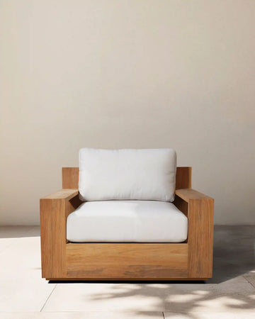 Solid Teak Outdoor Swivel Lounge Chair