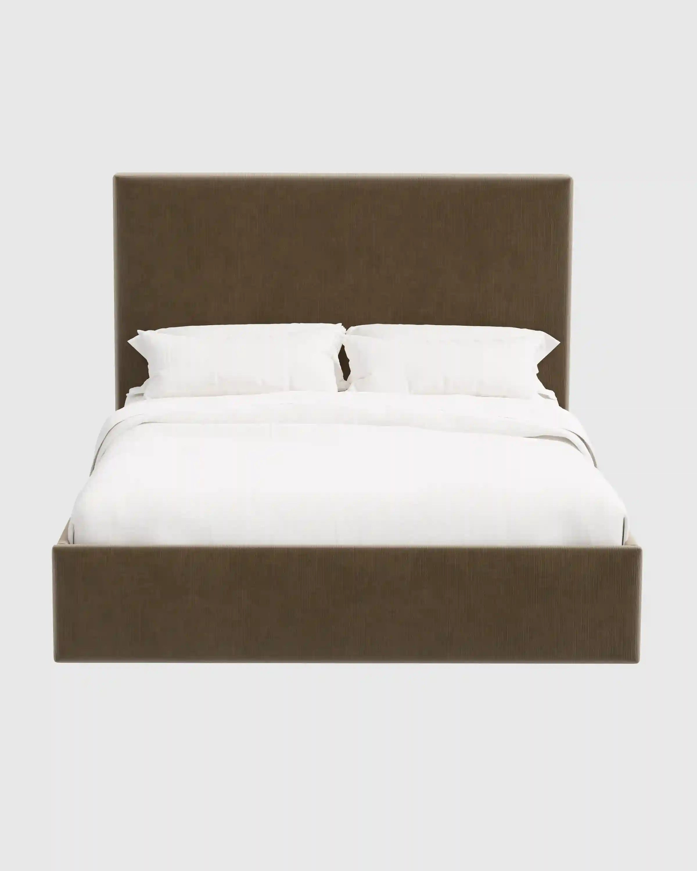 Square Bed in Performance Velvet