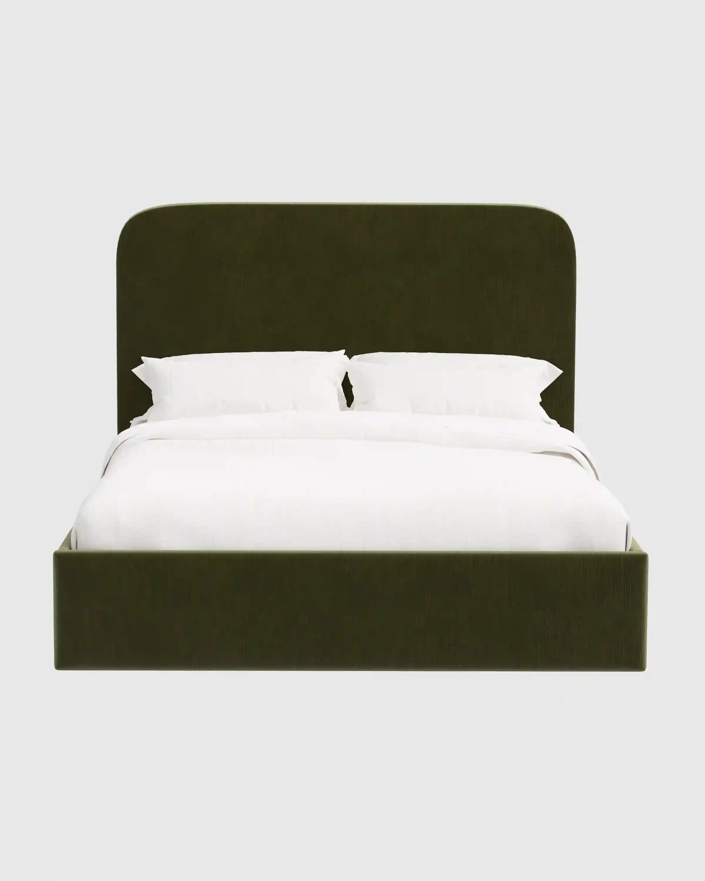 Curved Bed in Performance Velvet