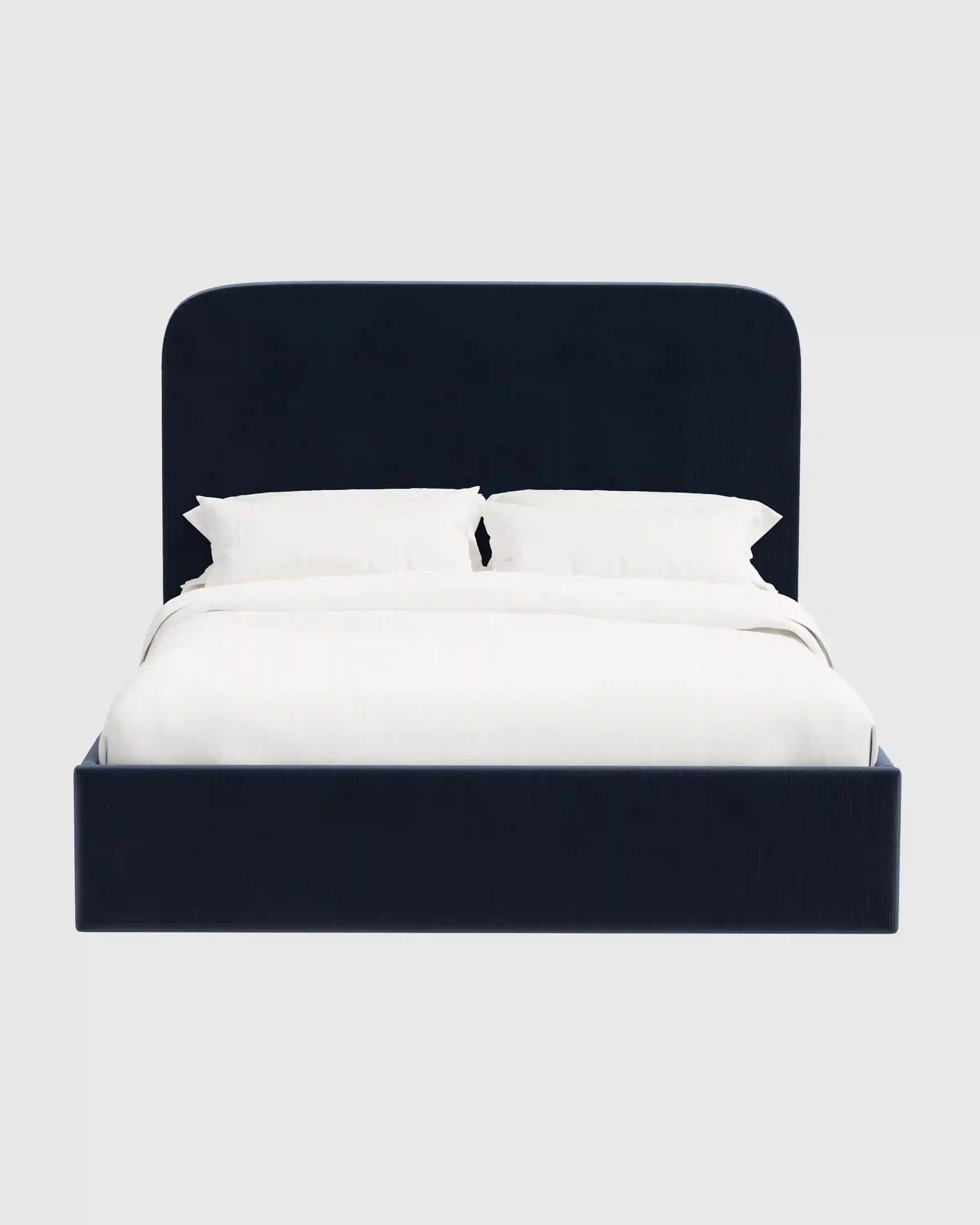 Curved Bed in Performance Velvet