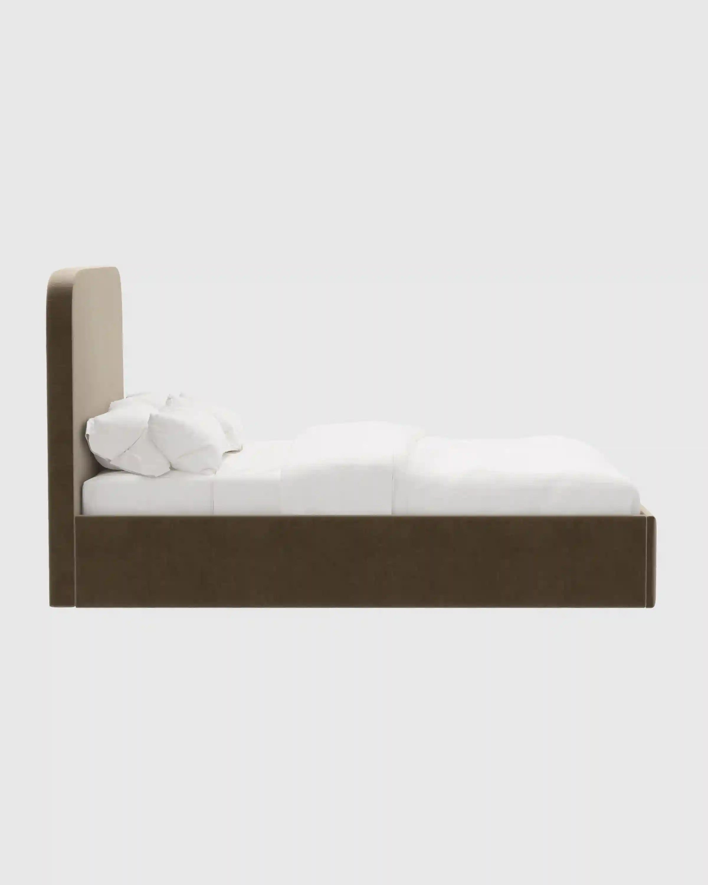 Curved Bed in Performance Velvet