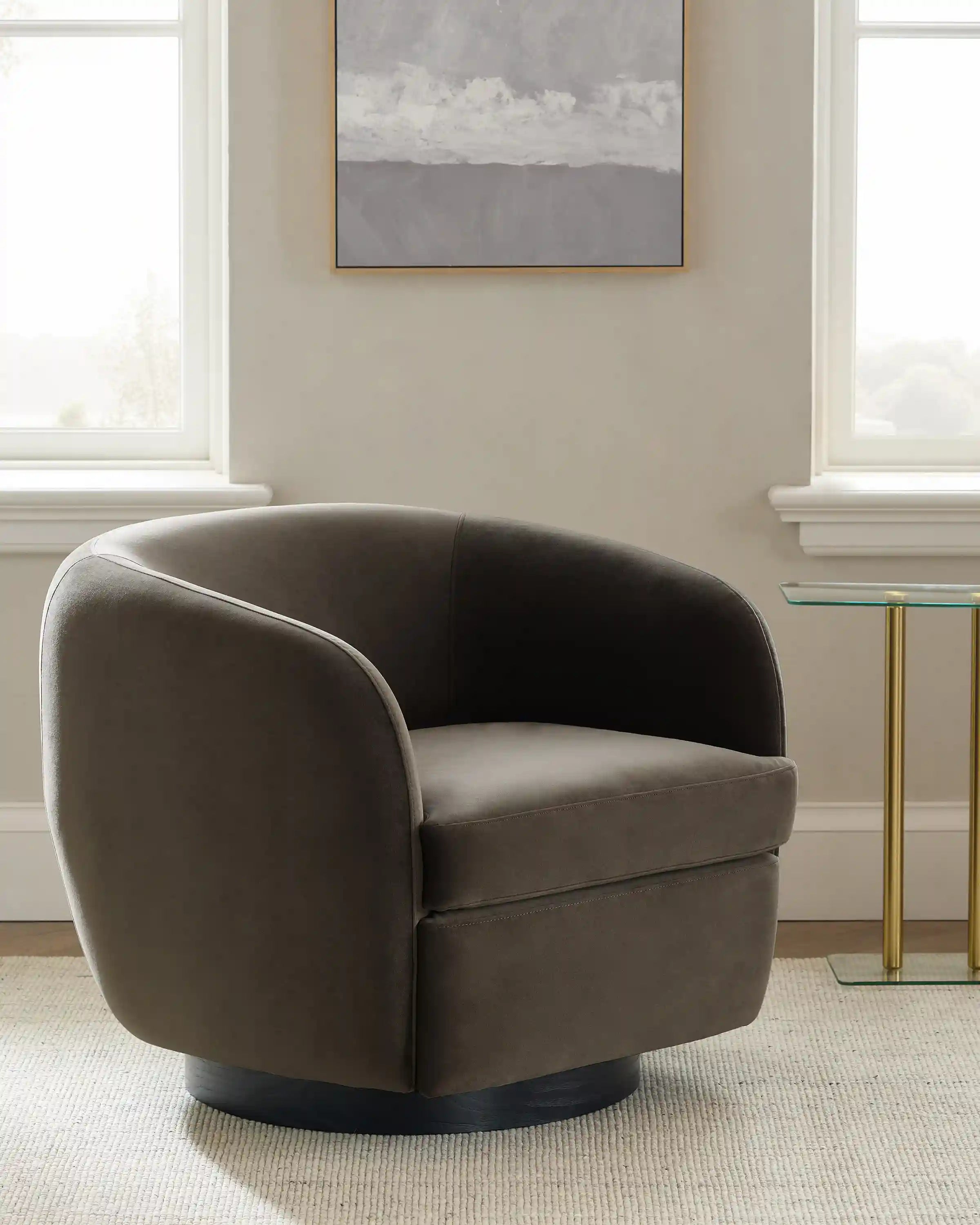 Performance Velvet Swivel Chair