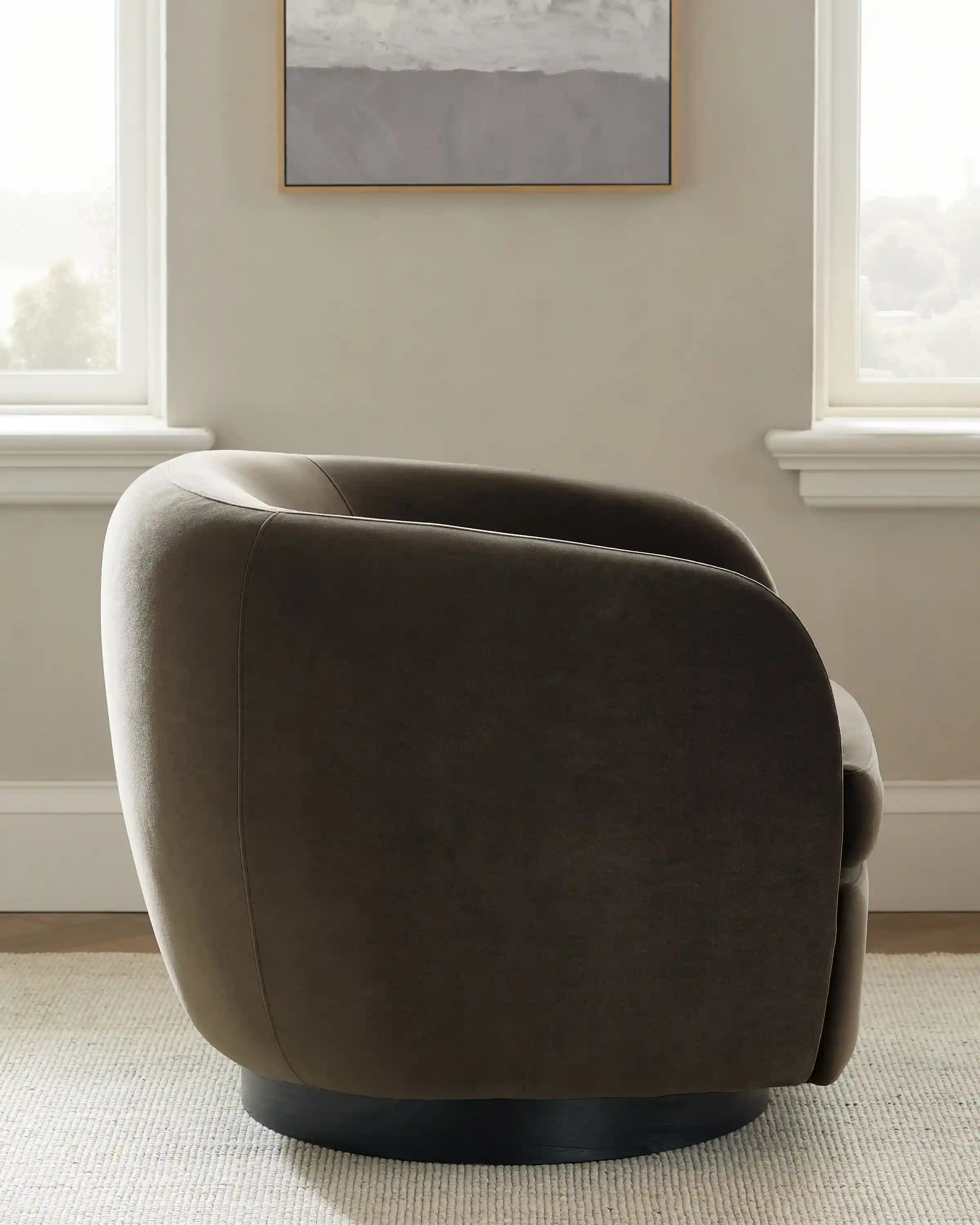 Performance Velvet Swivel Chair