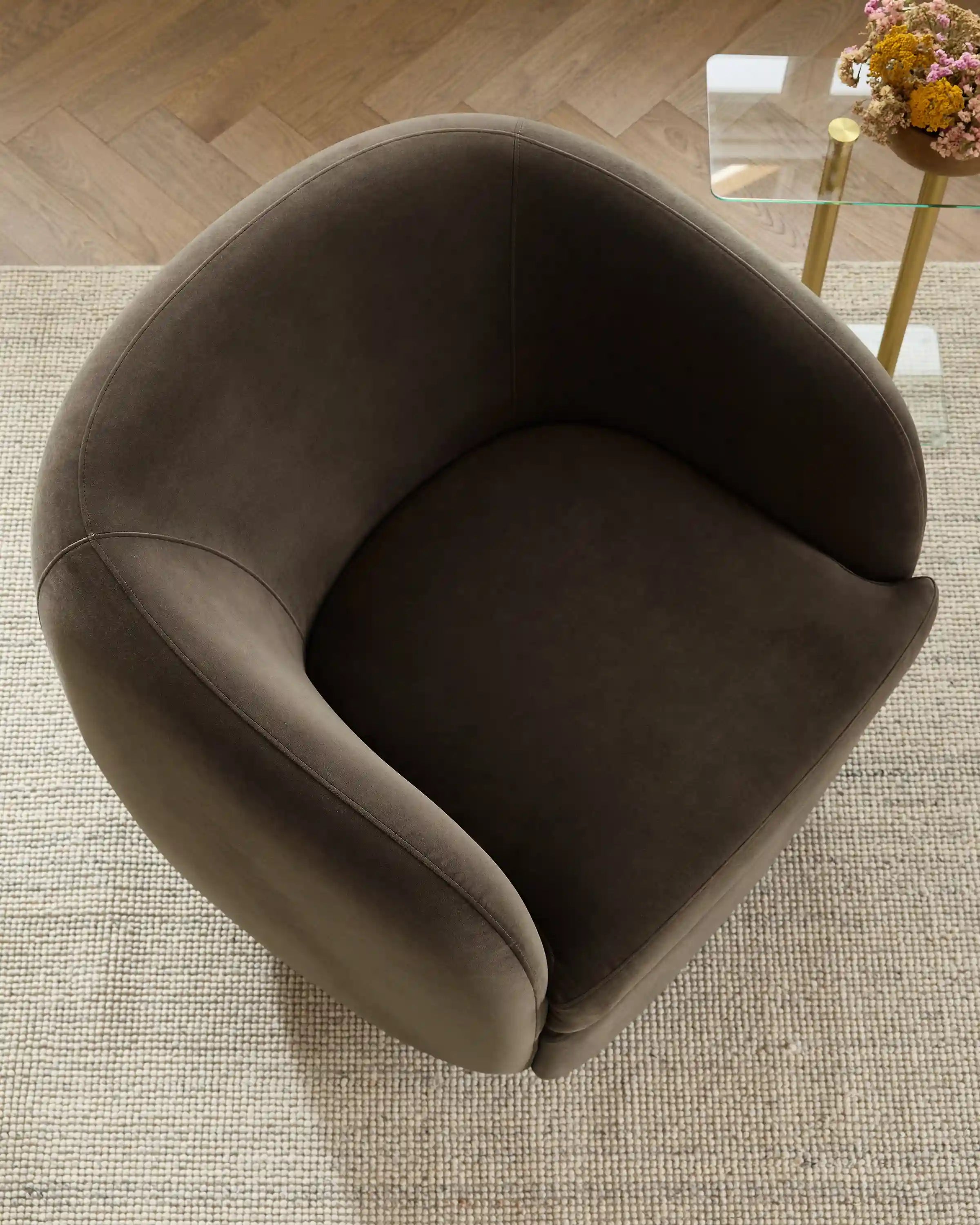 Performance Velvet Swivel Chair