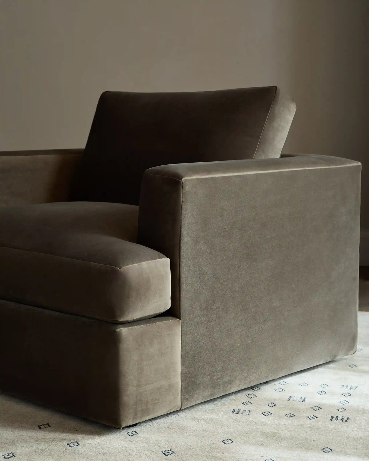 Sierra Curved Arm Accent Chair in Performance Velvet
